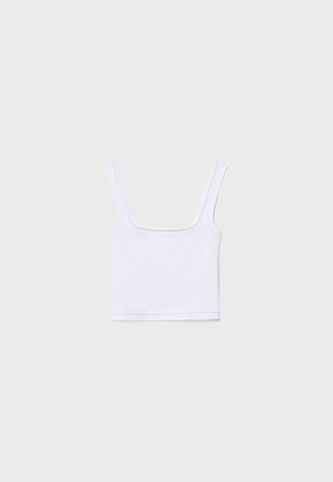 Kare yaka çift katmanlı tişört - Görsel 6