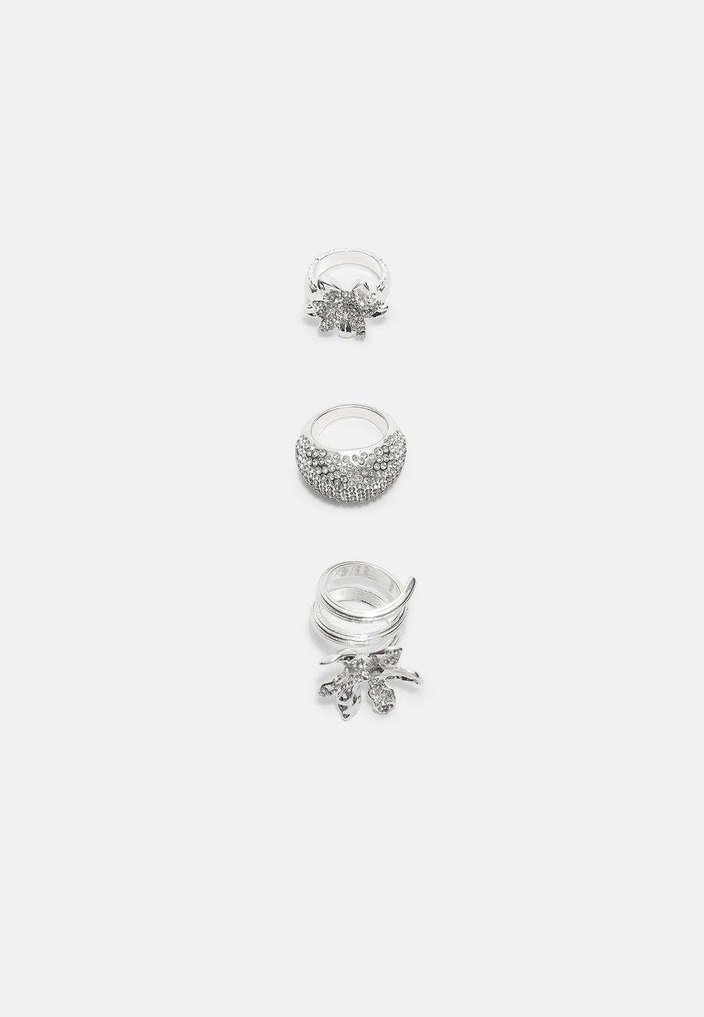 Set 3 anillos brillos