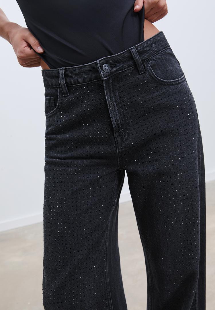 jeans straight fit brillos