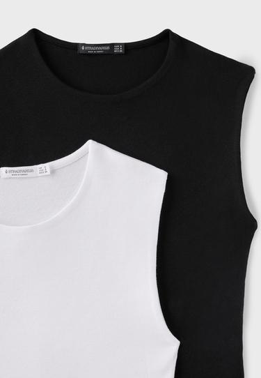 2-pack of basic sleeveless T-shirts — Black 9