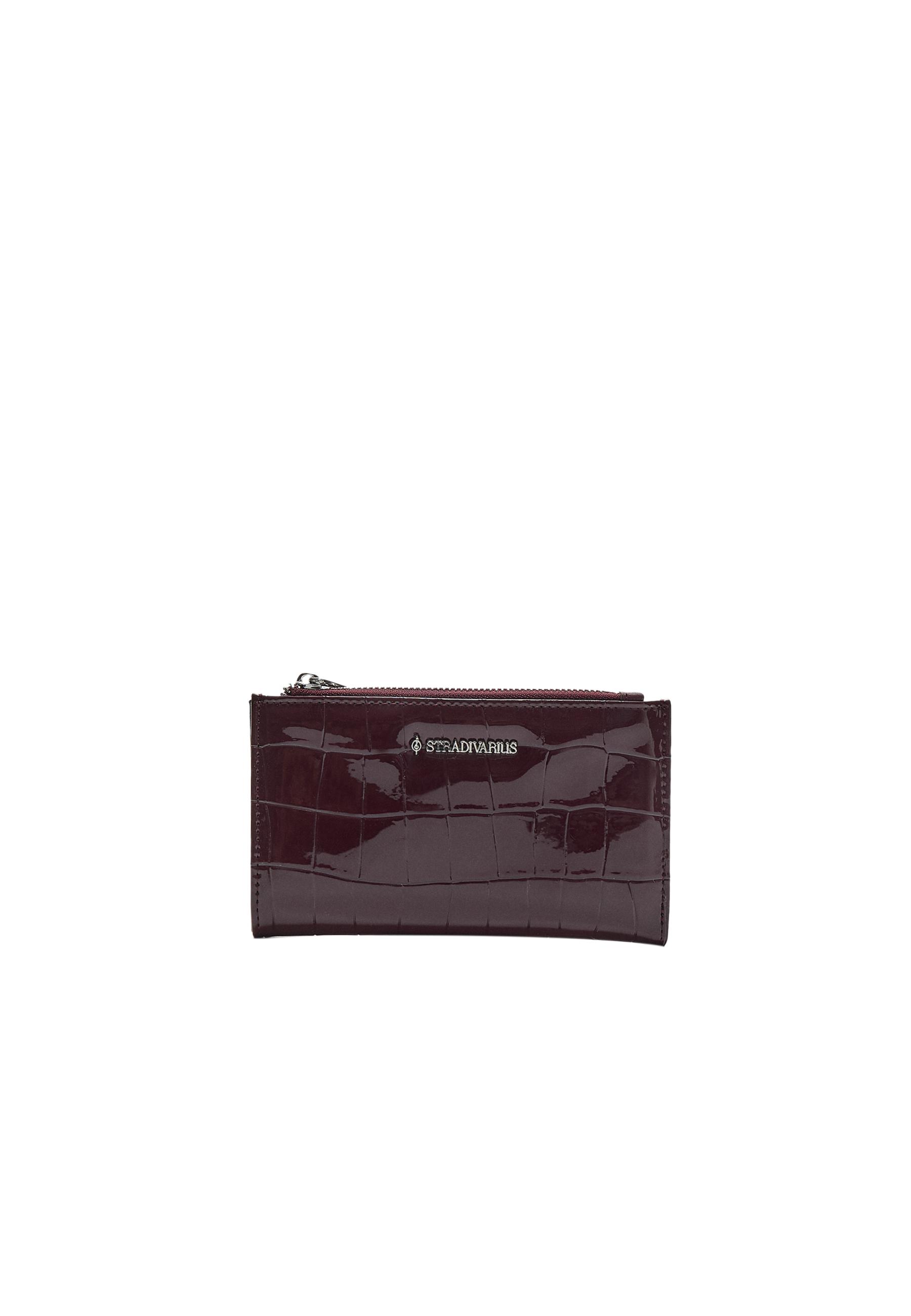 Basic mock croc wallet — Burgundy