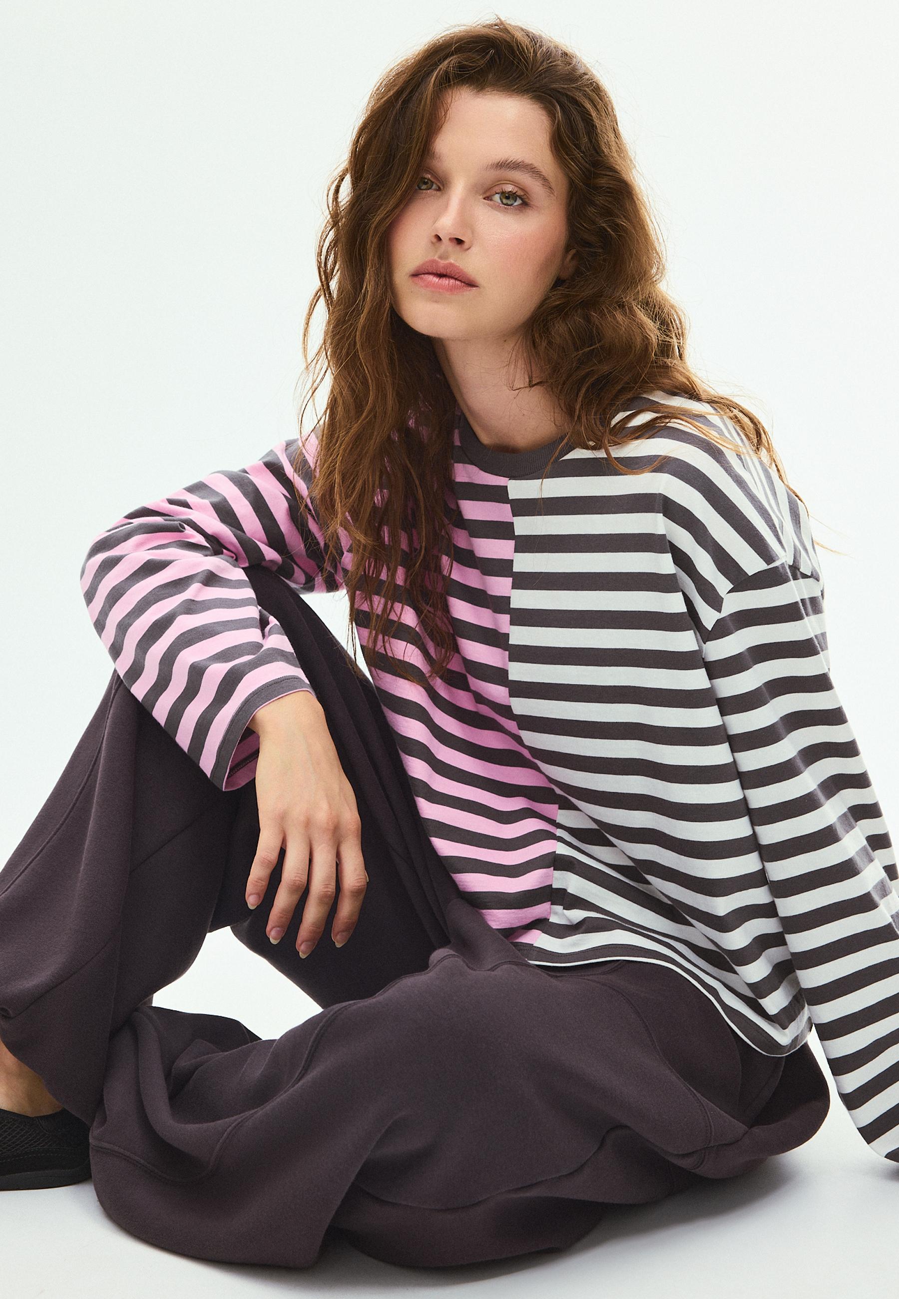 Multistriped long-sleeve T-shirt — Grey