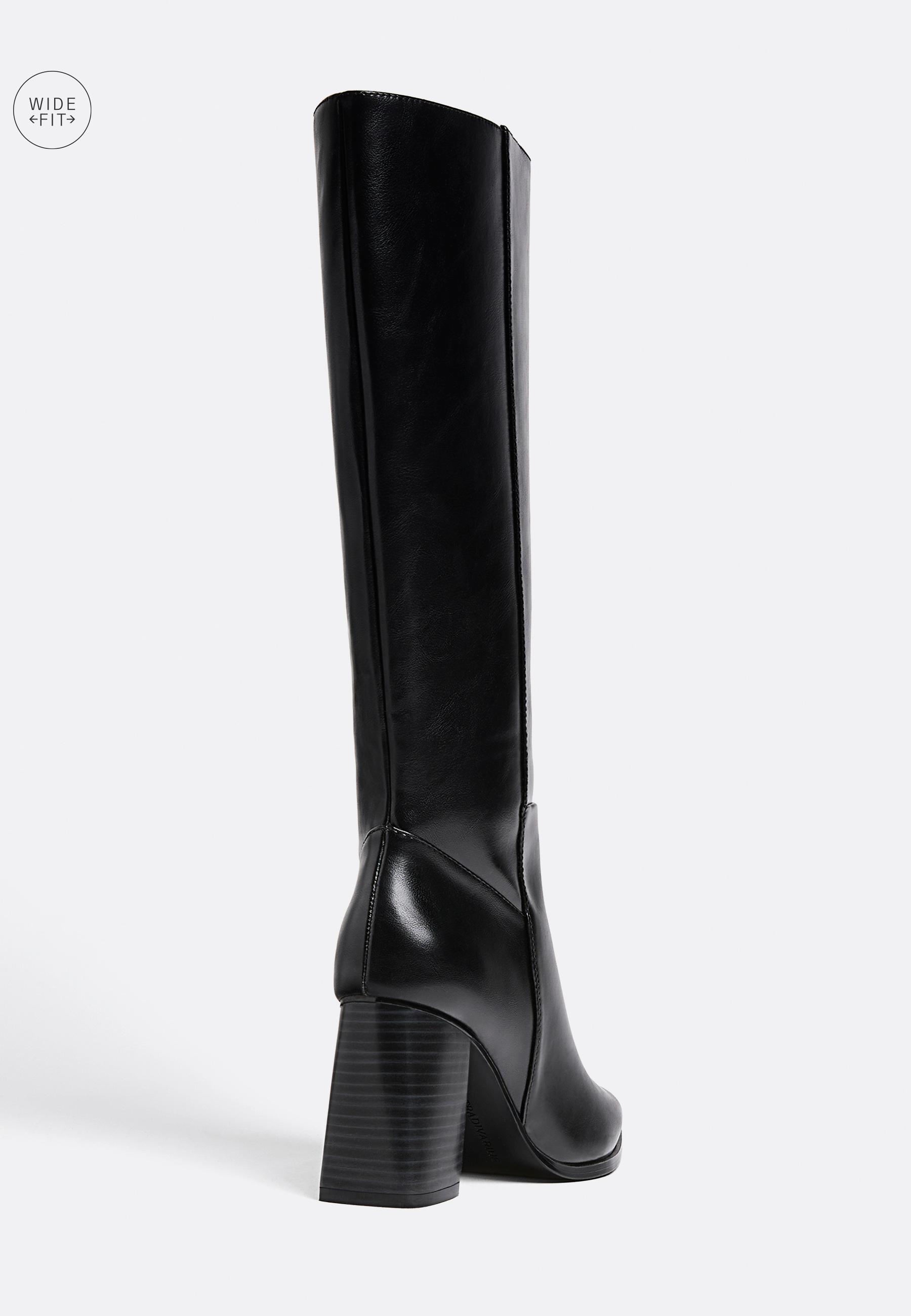 High-heeled boots — BLACK