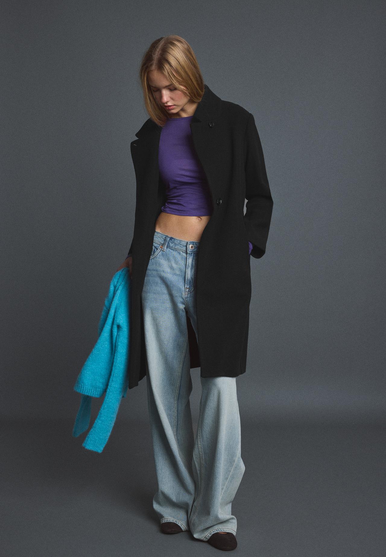 Soft-touch basic coat — Black