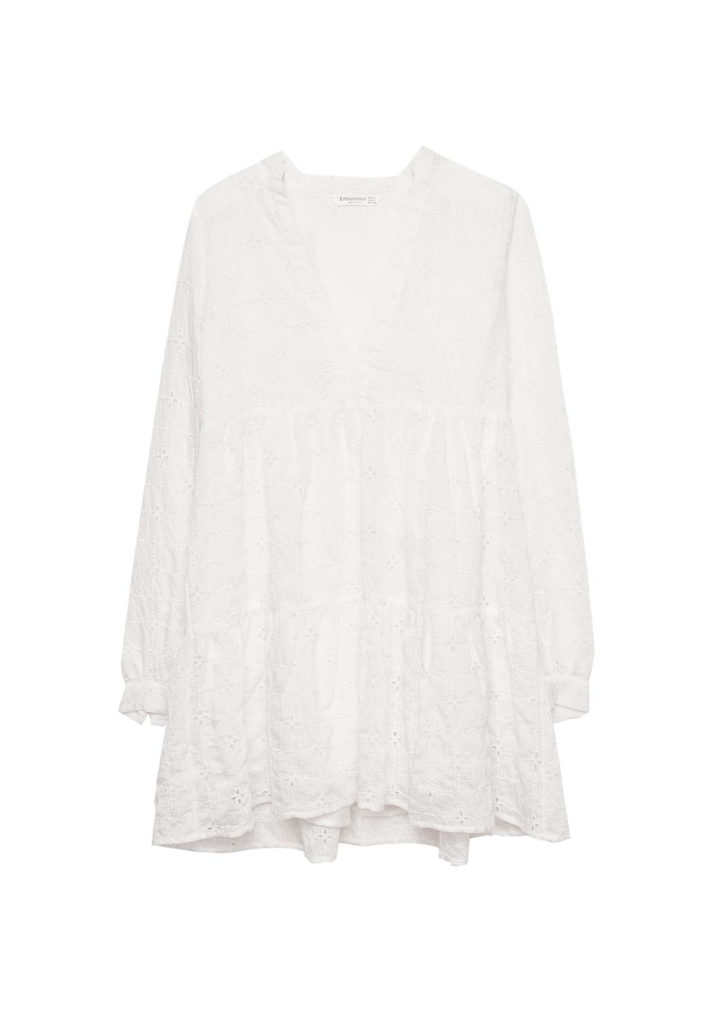Short flowing dress with embroidery