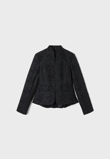 Asymmetric jacquard blazer — Black 5