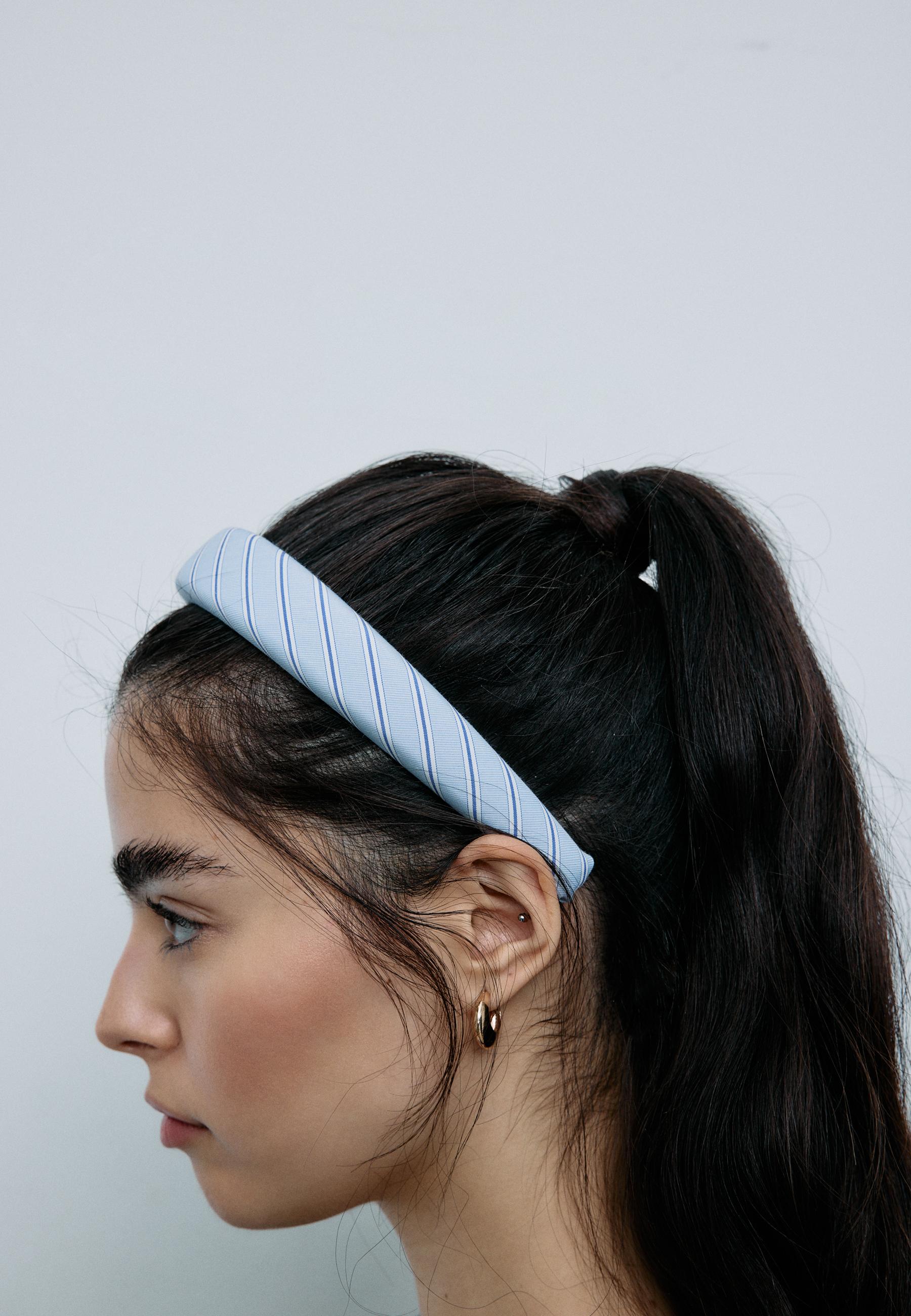 Rigid striped headband — Blue