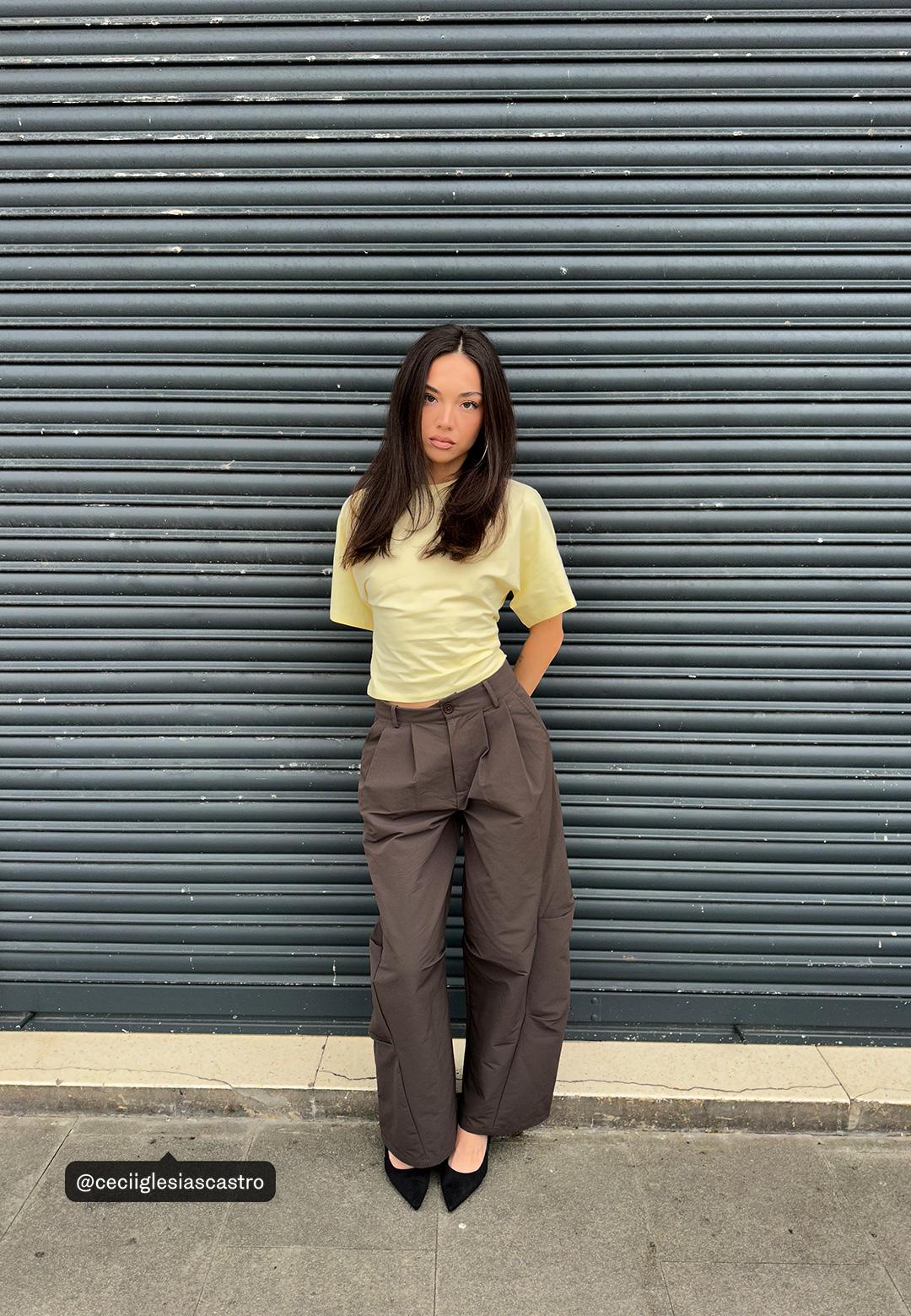 Japanese short sleeve T-shirt — Pastel yellow
