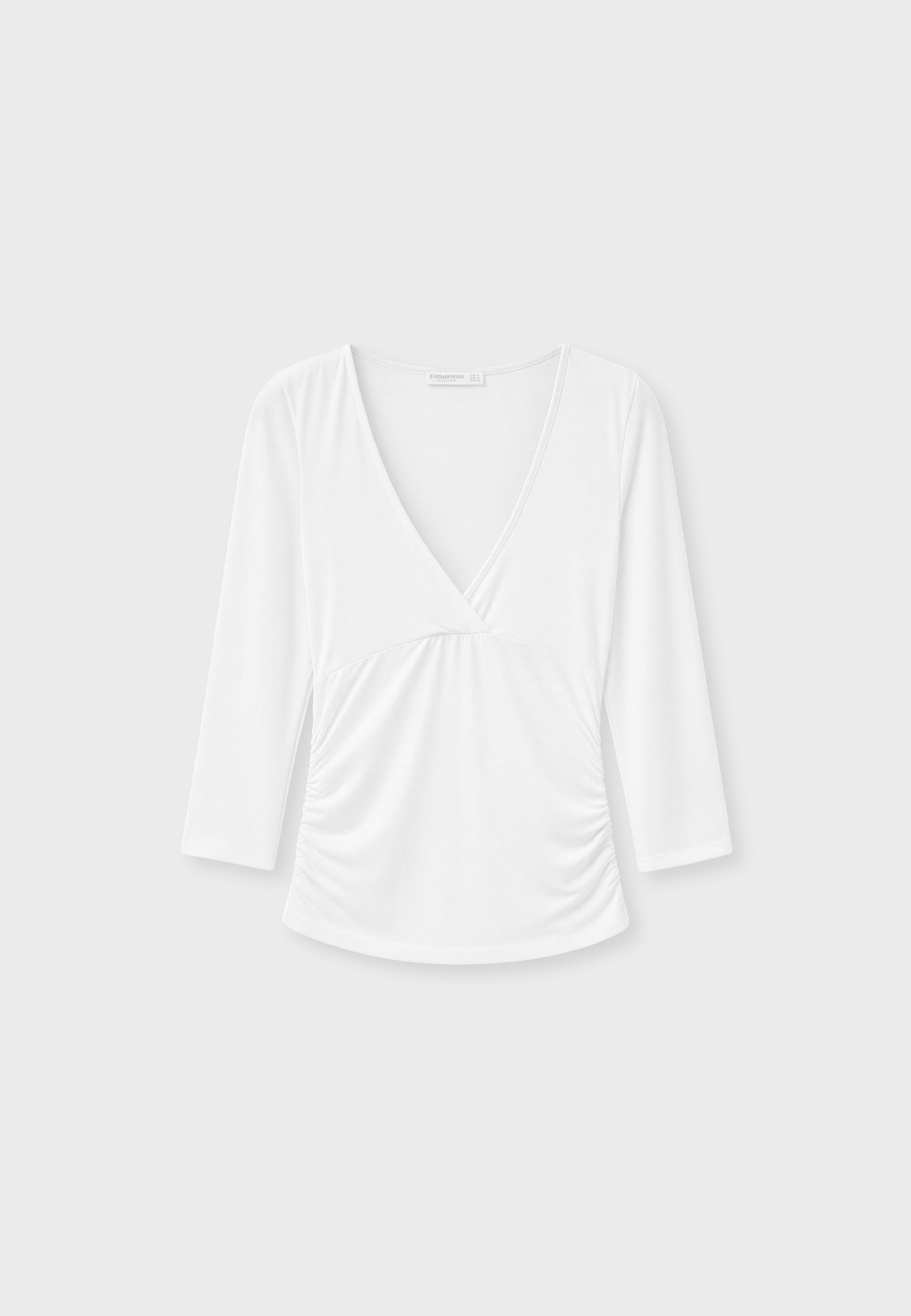 Under-bust seam T-shirt — Ecru