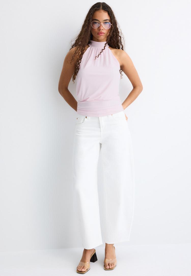 top a encolure americaine bouffant