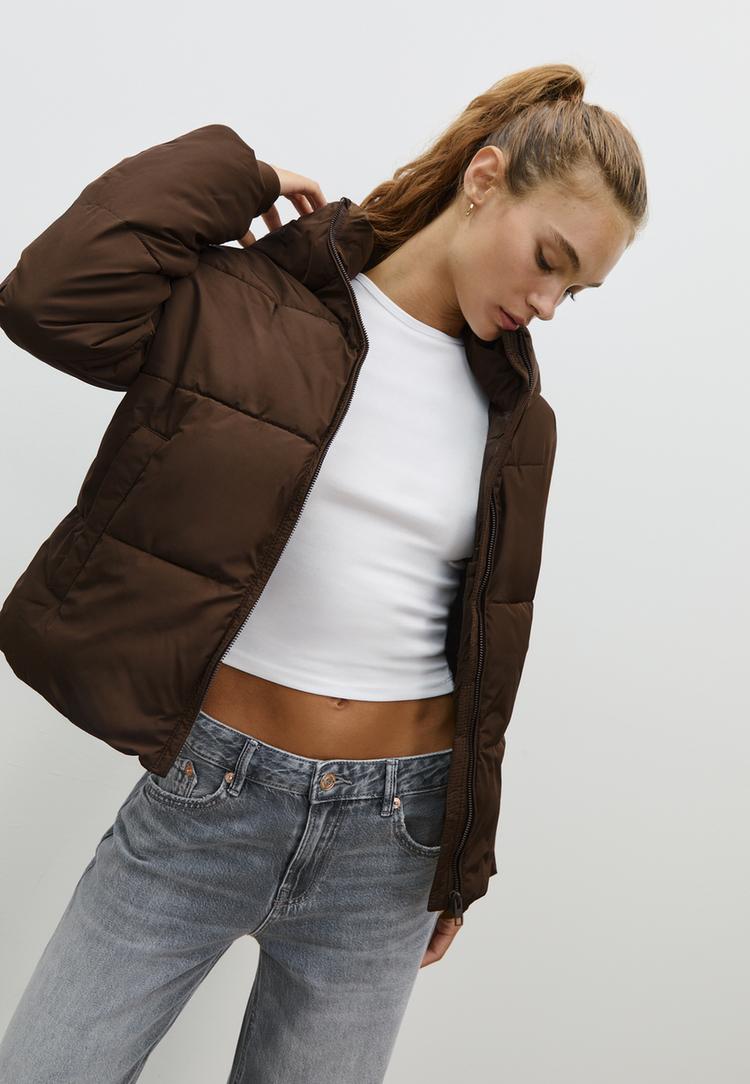 basic hooded puffer jacket