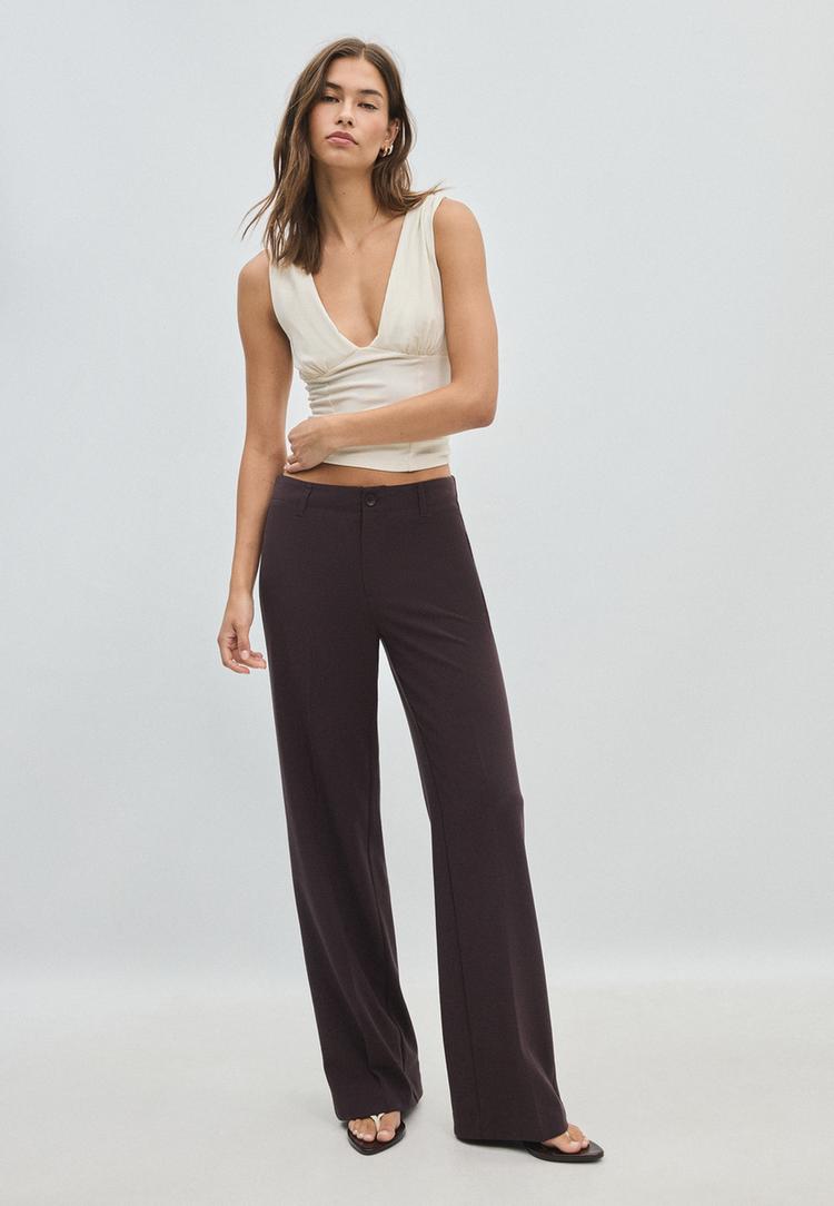 Slim Fit Ravne Hlače
