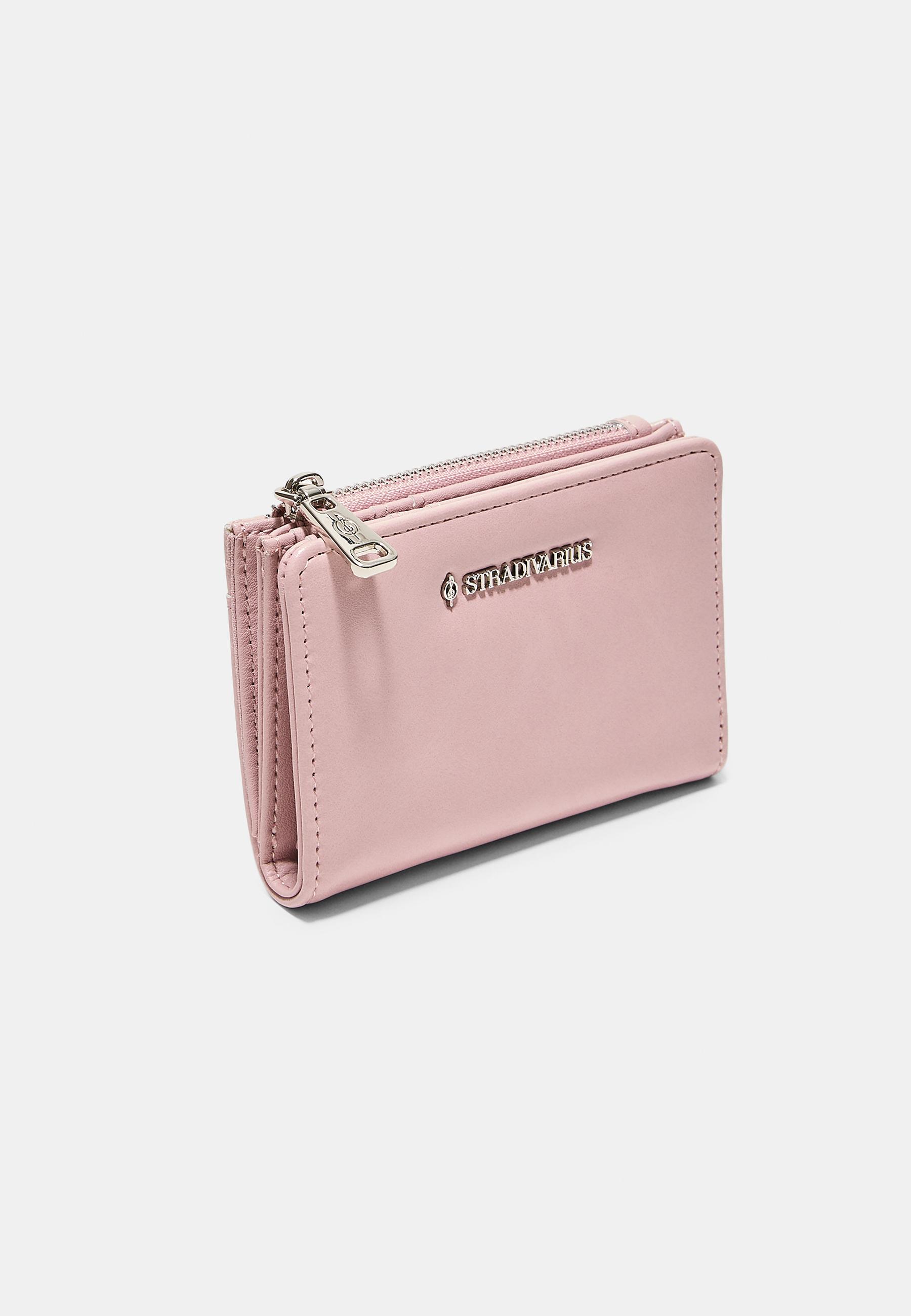 Faux leather card holder purse — Pastel pink
