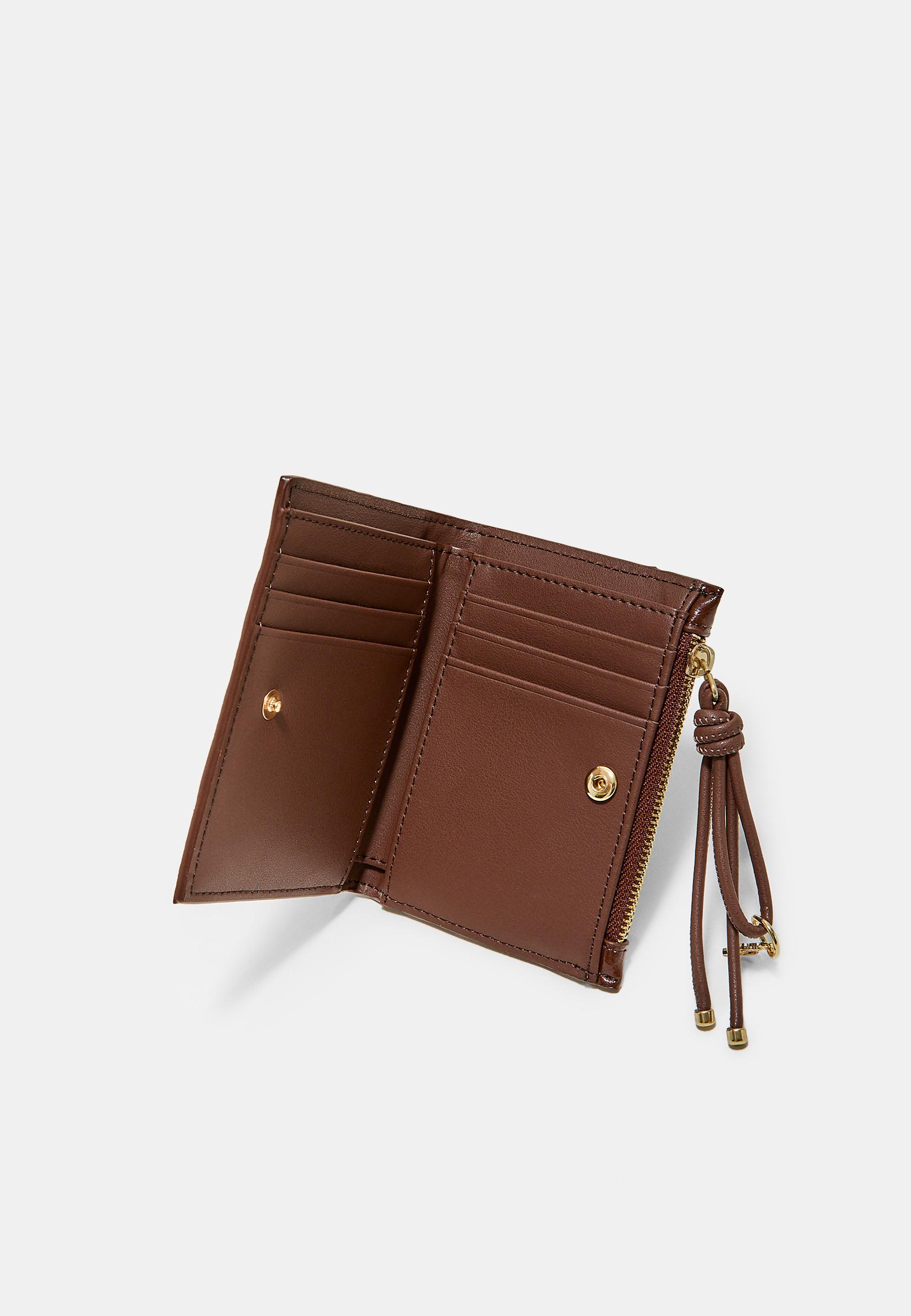 Purse with zip pull detail — Brown