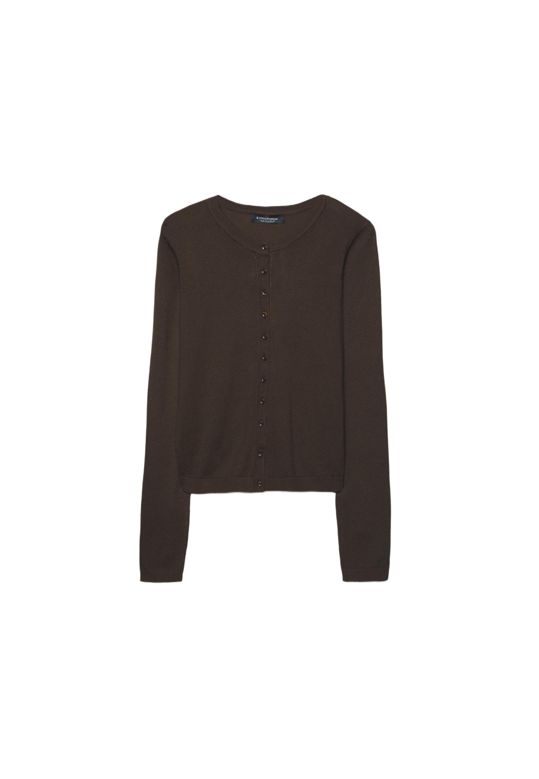 Knit cardigan — Brown