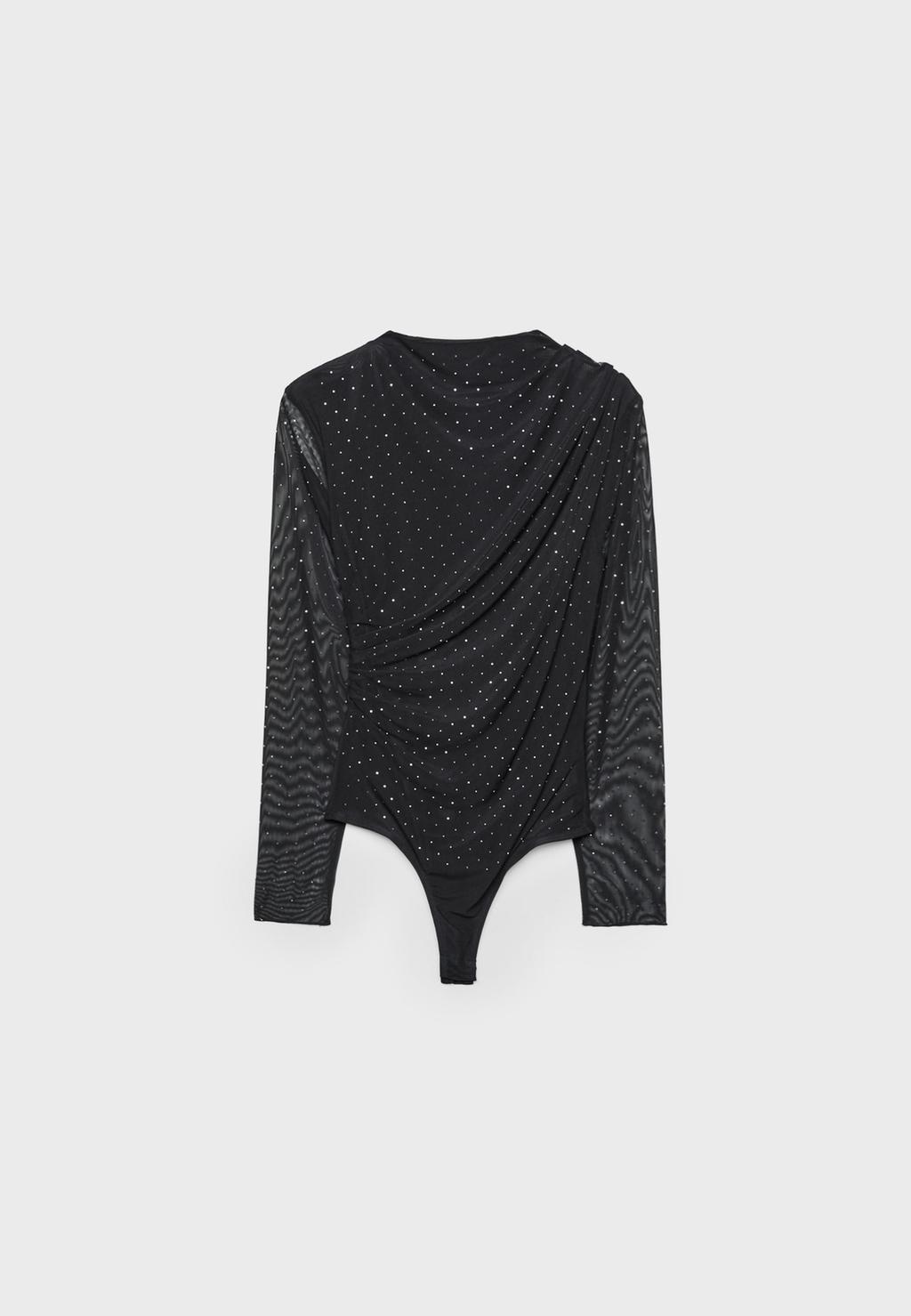 Body van gerimpelde tule met glitters