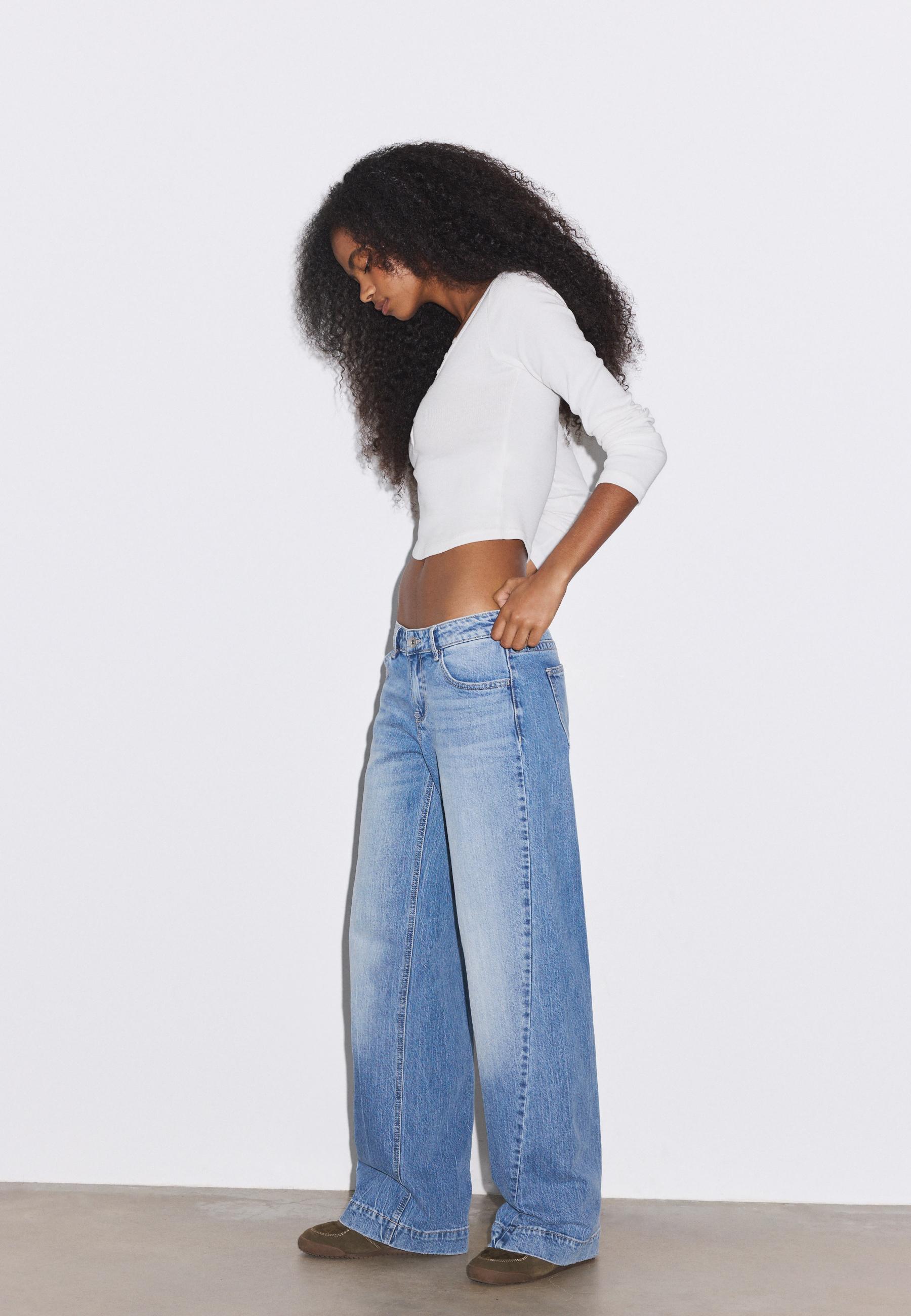 Low-rise straight jeans — MEDIUM LIGHT BLUE DENIM