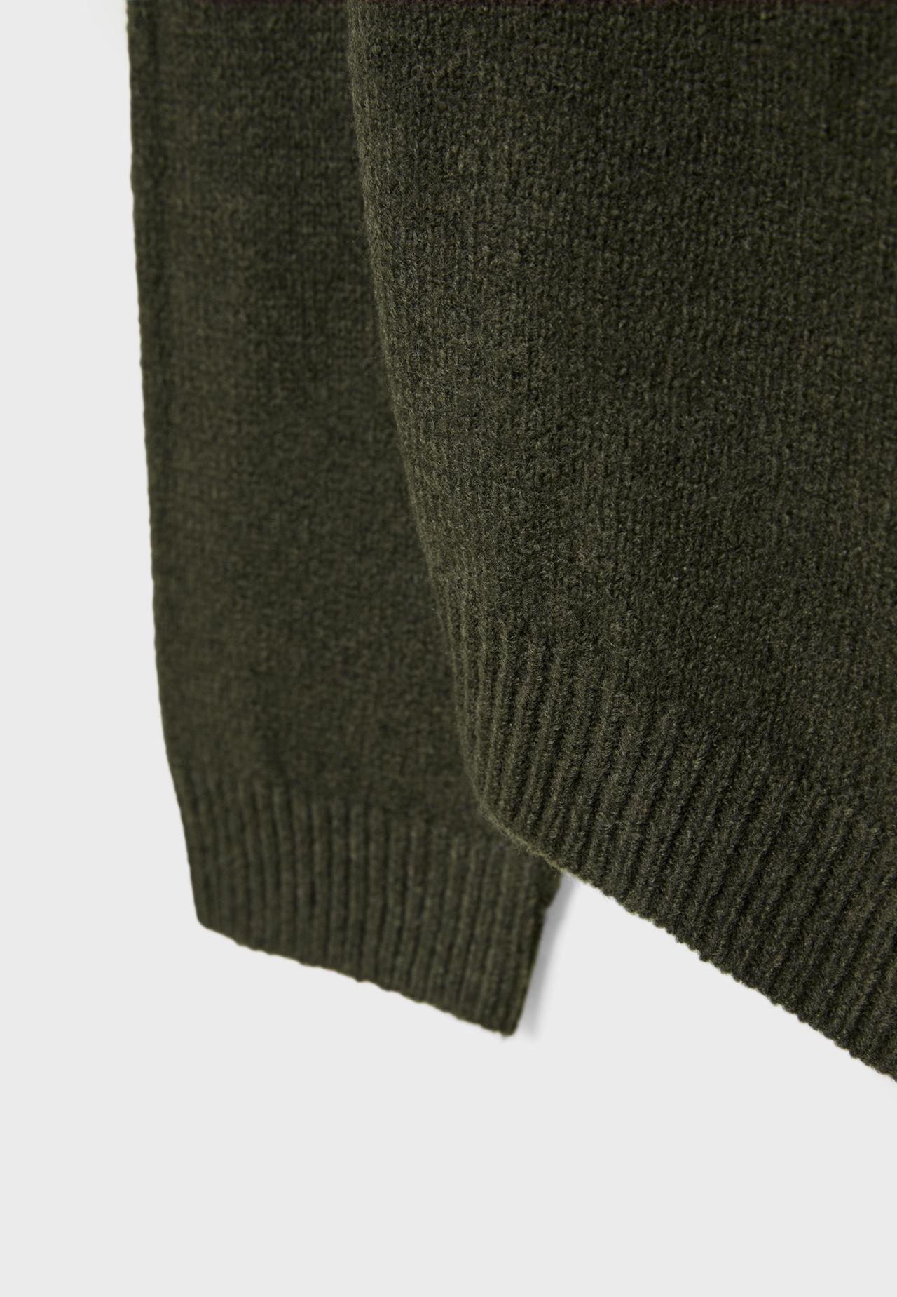 Asymmetric knit jumper — Khaki