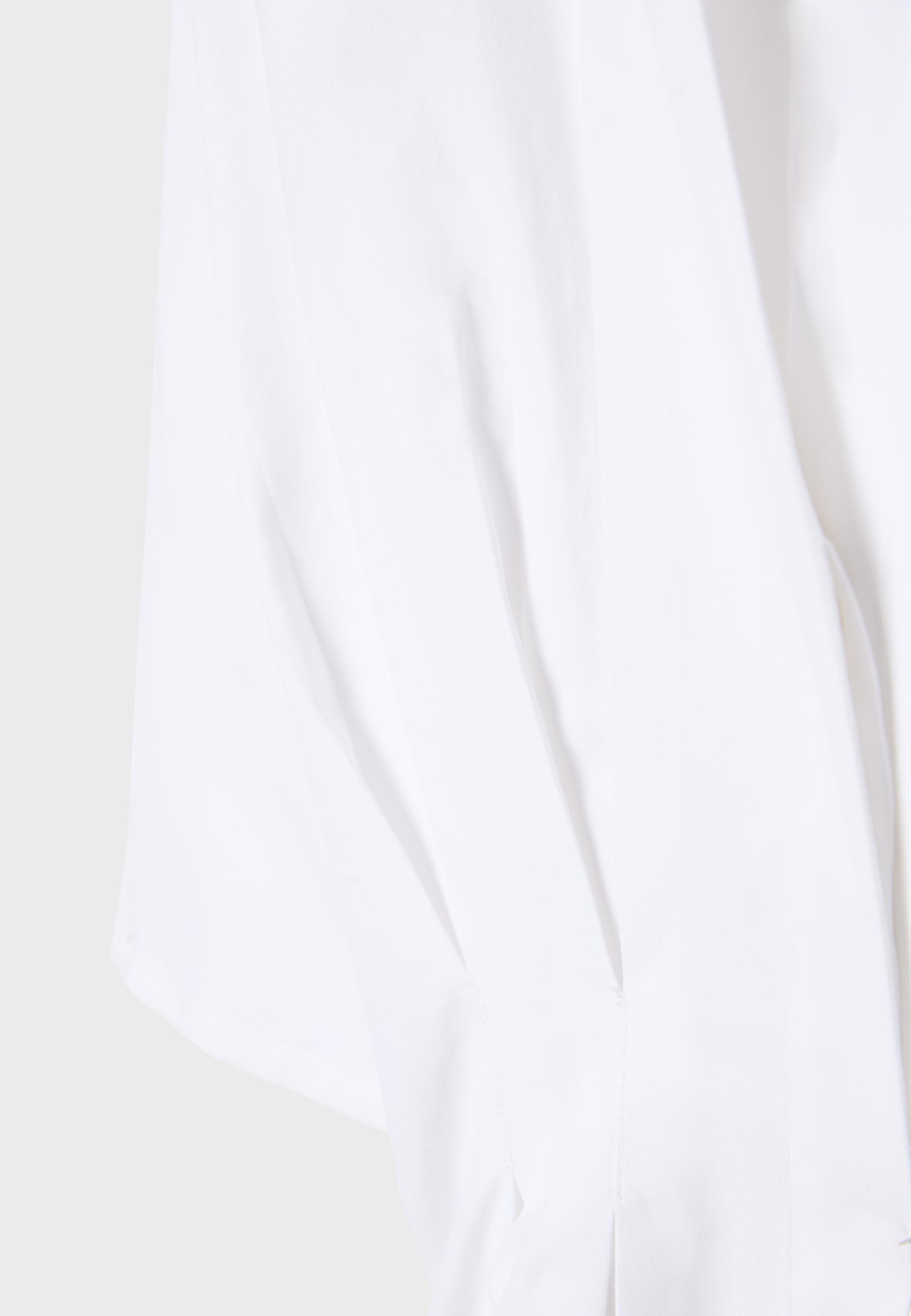 Fitted kimono sleeve shirt with pleats — White