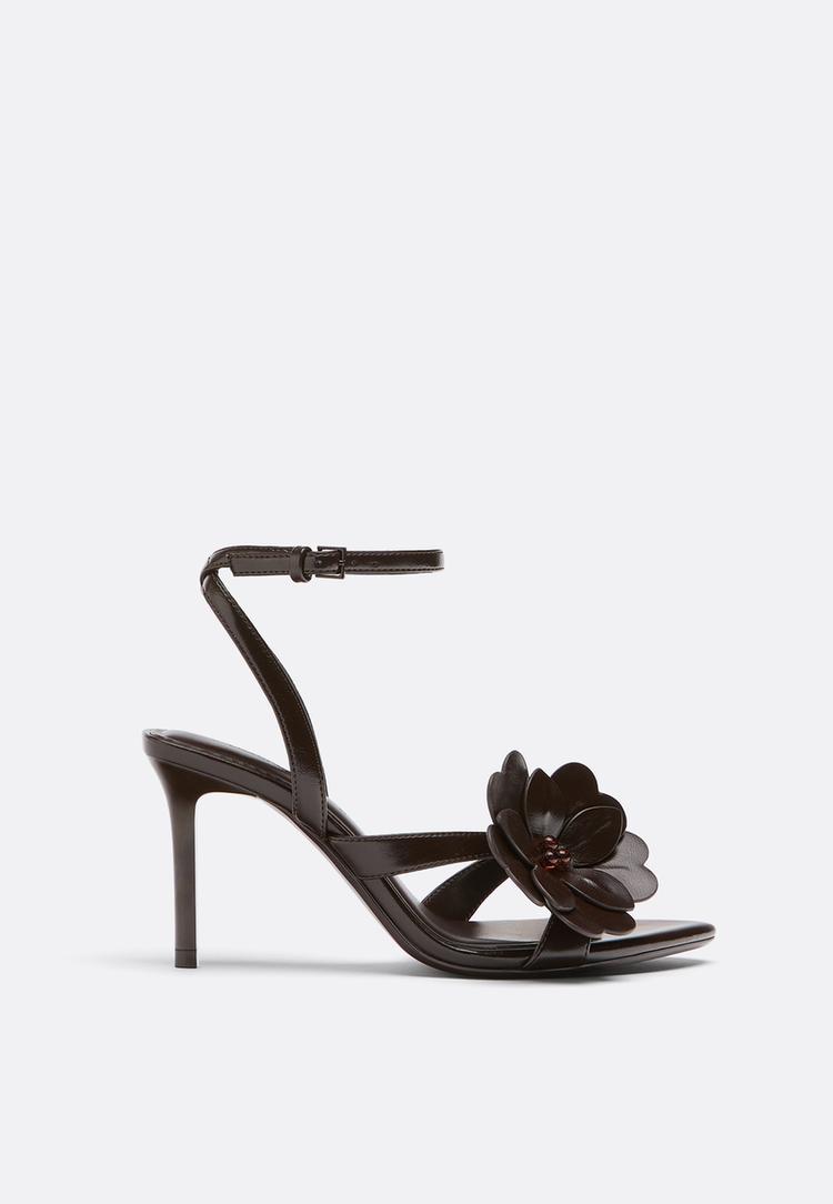 sandalias tacon flor