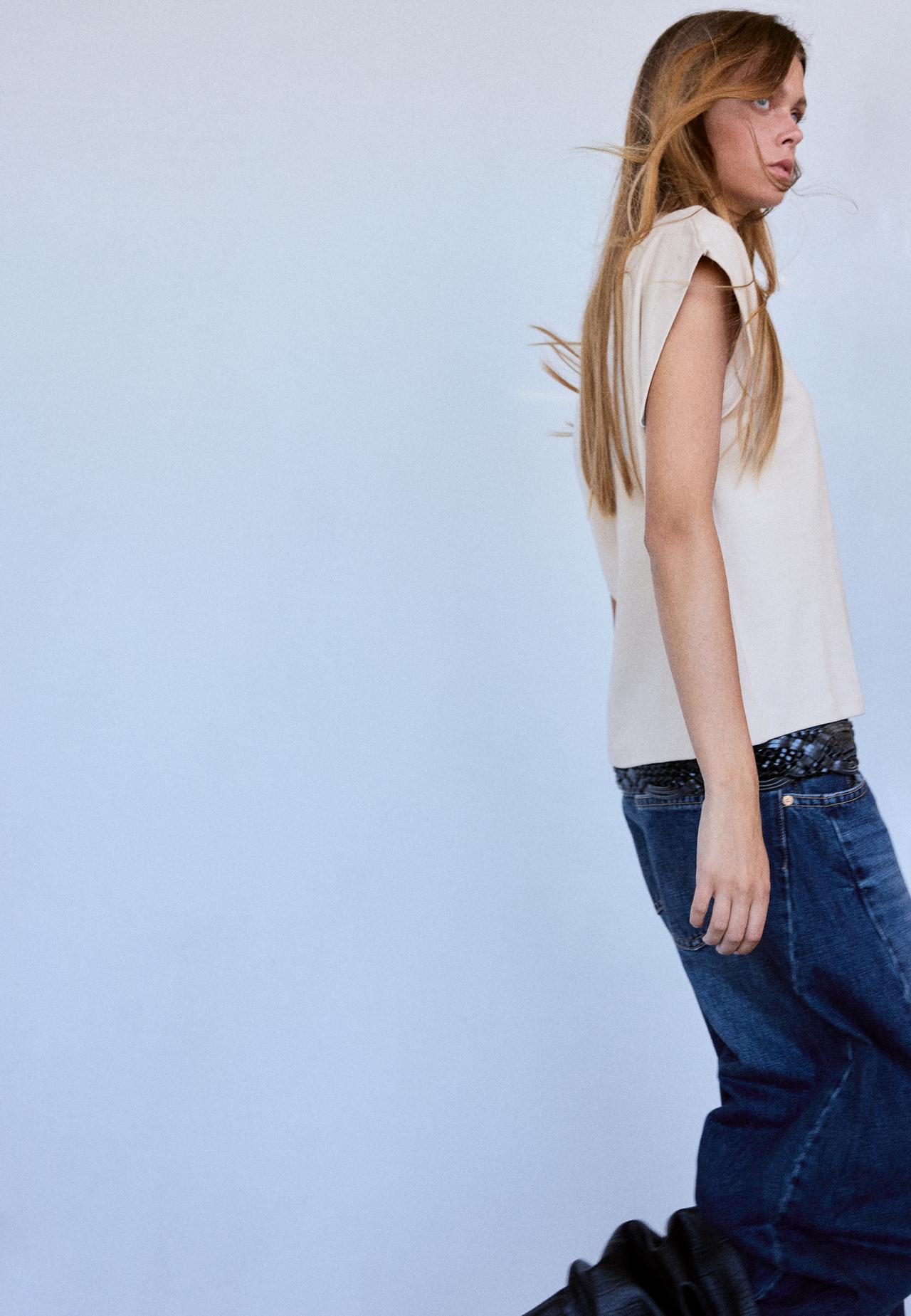 B06 Basic drop shoulder T-shirt — Stone