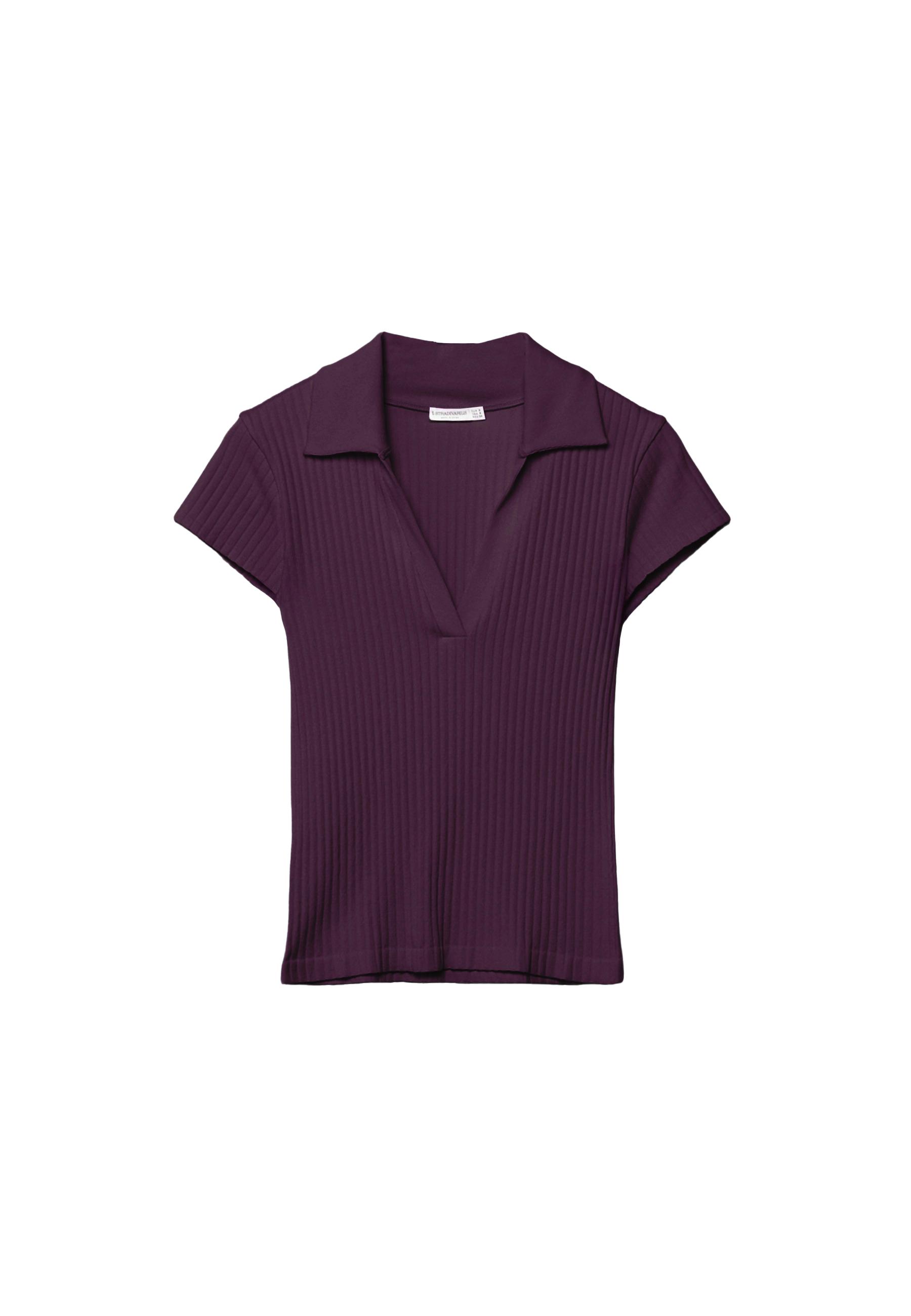 Basic seamless polo T-shirt — Dark purple