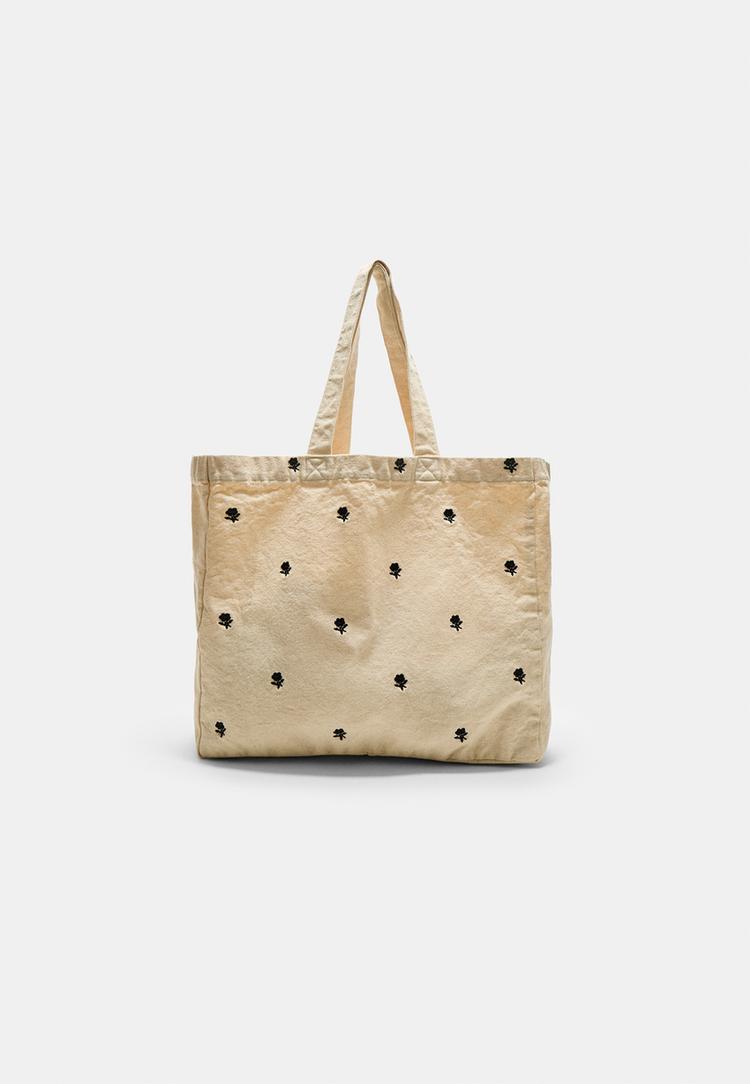 bolso tejido bordado flores