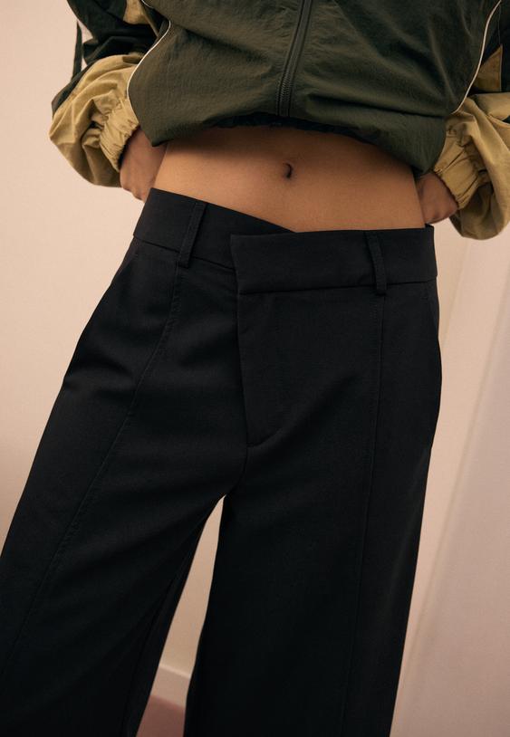 bermudas de vestir com cintura cruzada