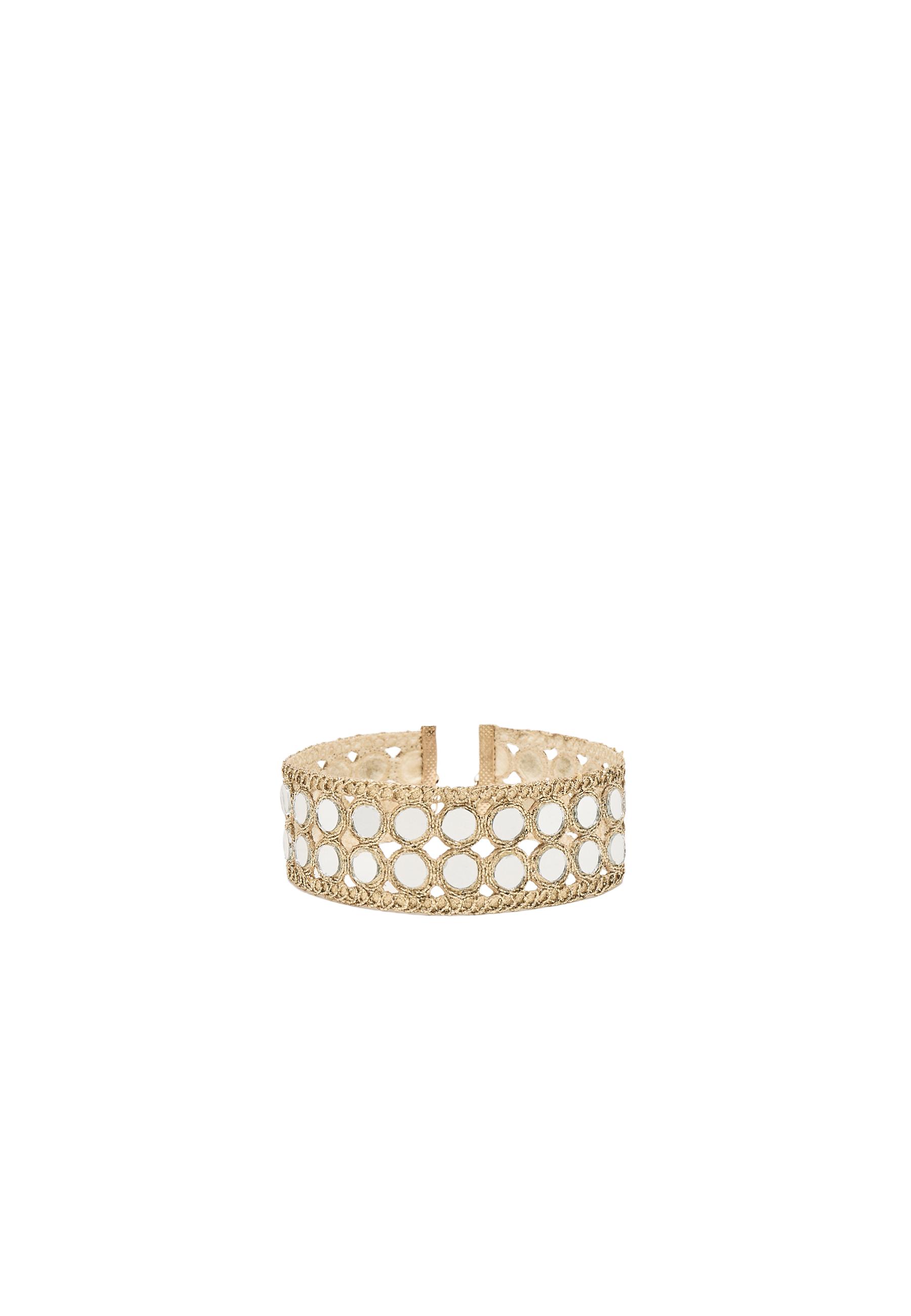 Double-mirror choker necklace — Gold