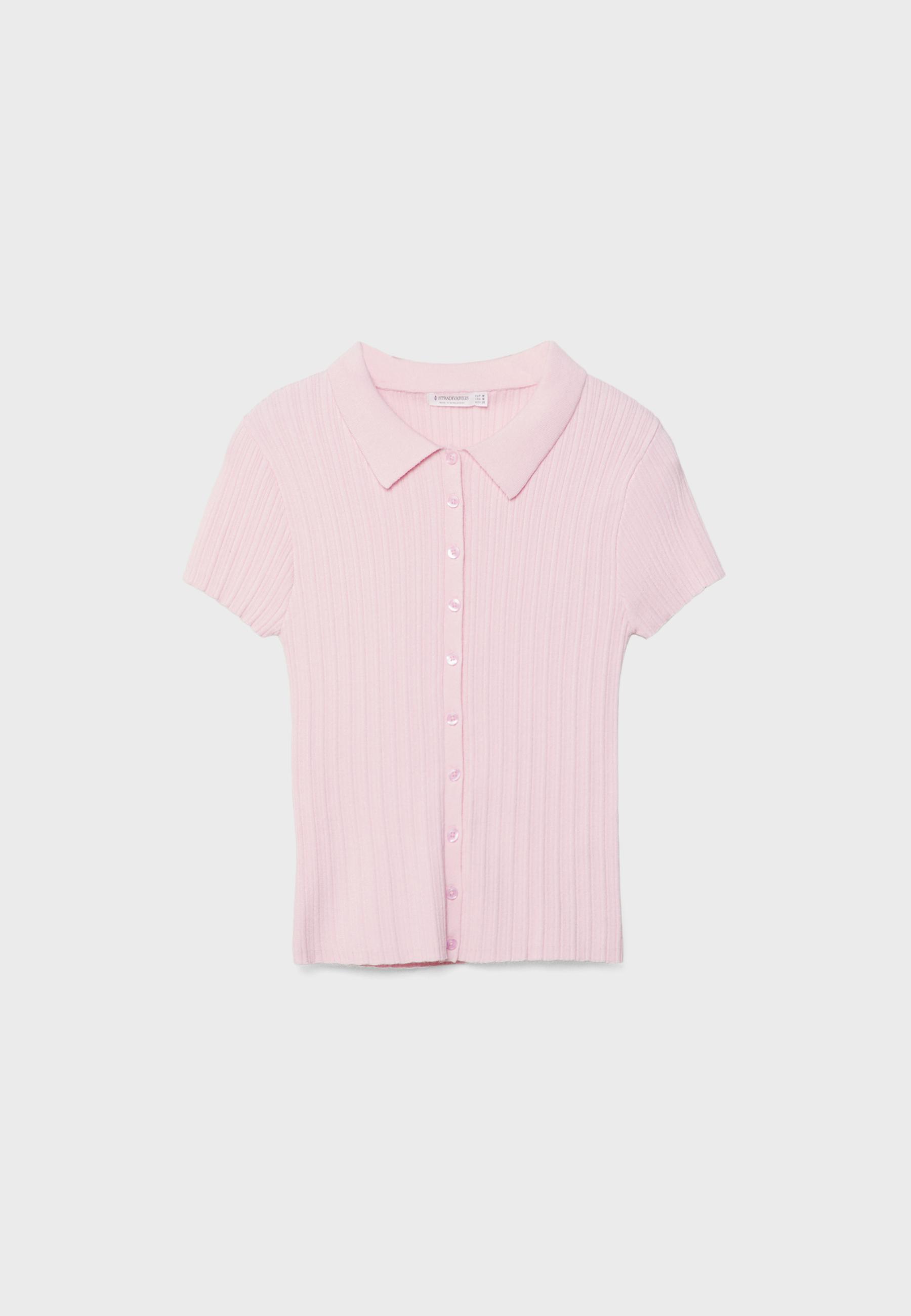Rib knit polo shirt - Women's fashion | Stradivarius United