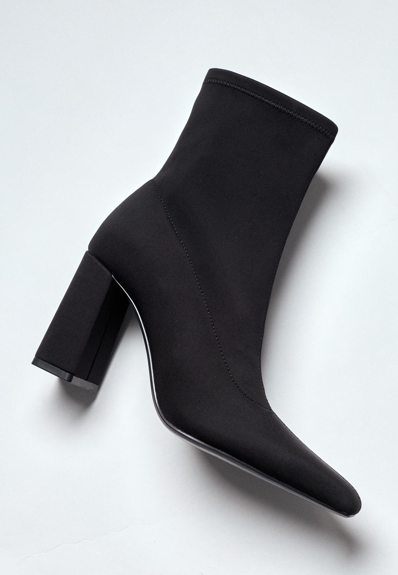 Neoprene heeled ankle boots — BLACK 