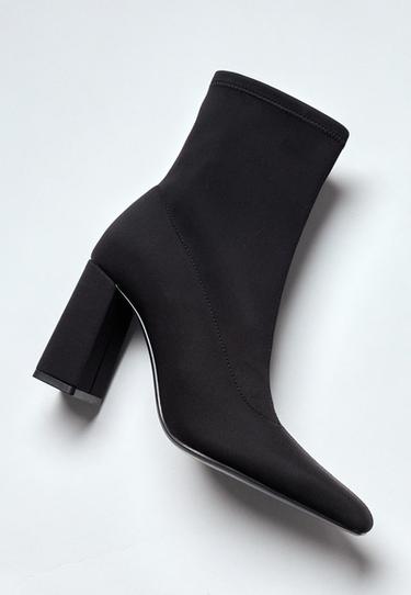 Neoprene heeled ankle boots — BLACK  1