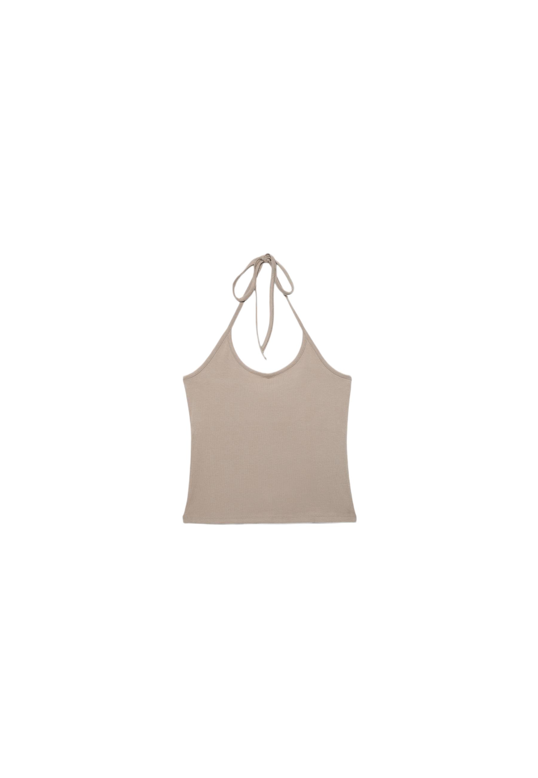 Knit halter top — Beige