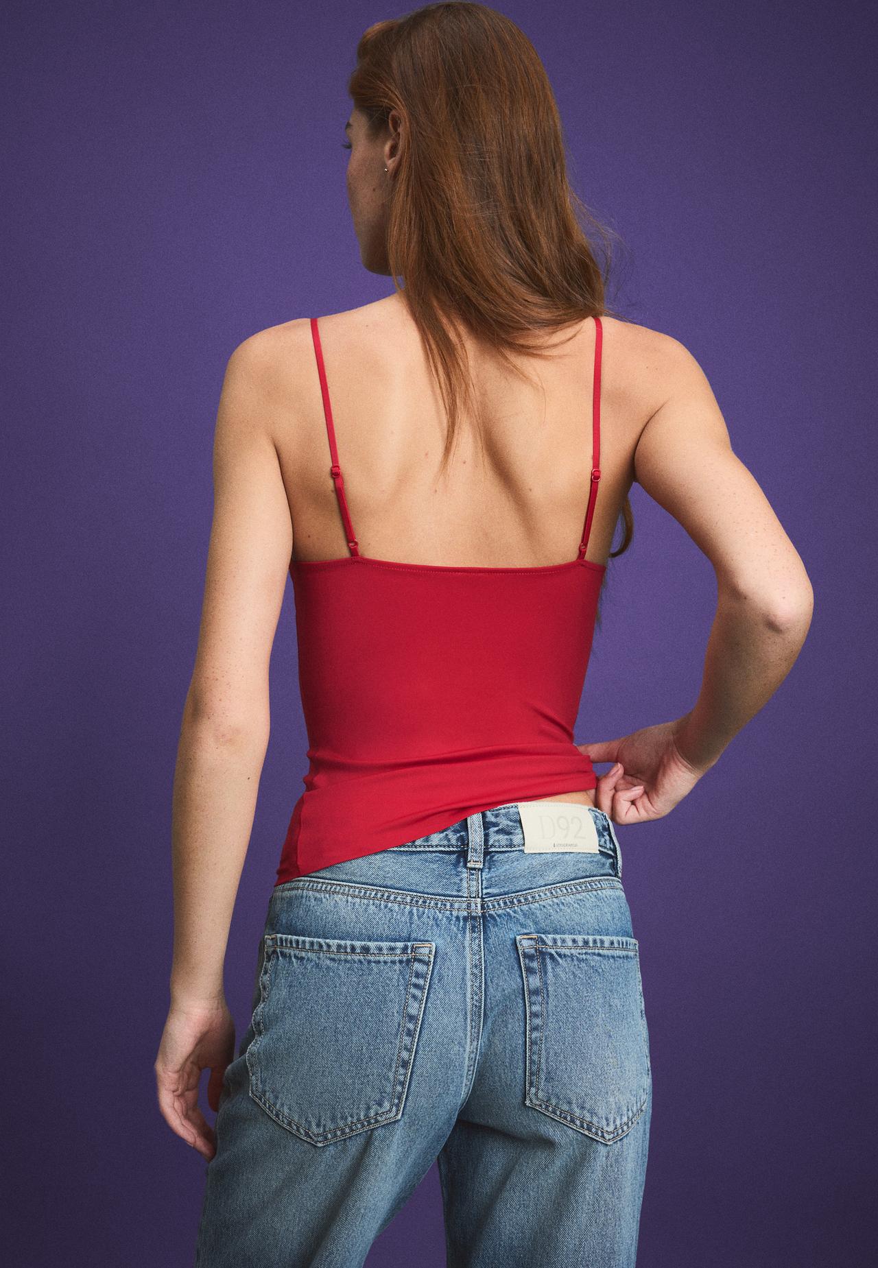 Corsetry-inspired top — Red