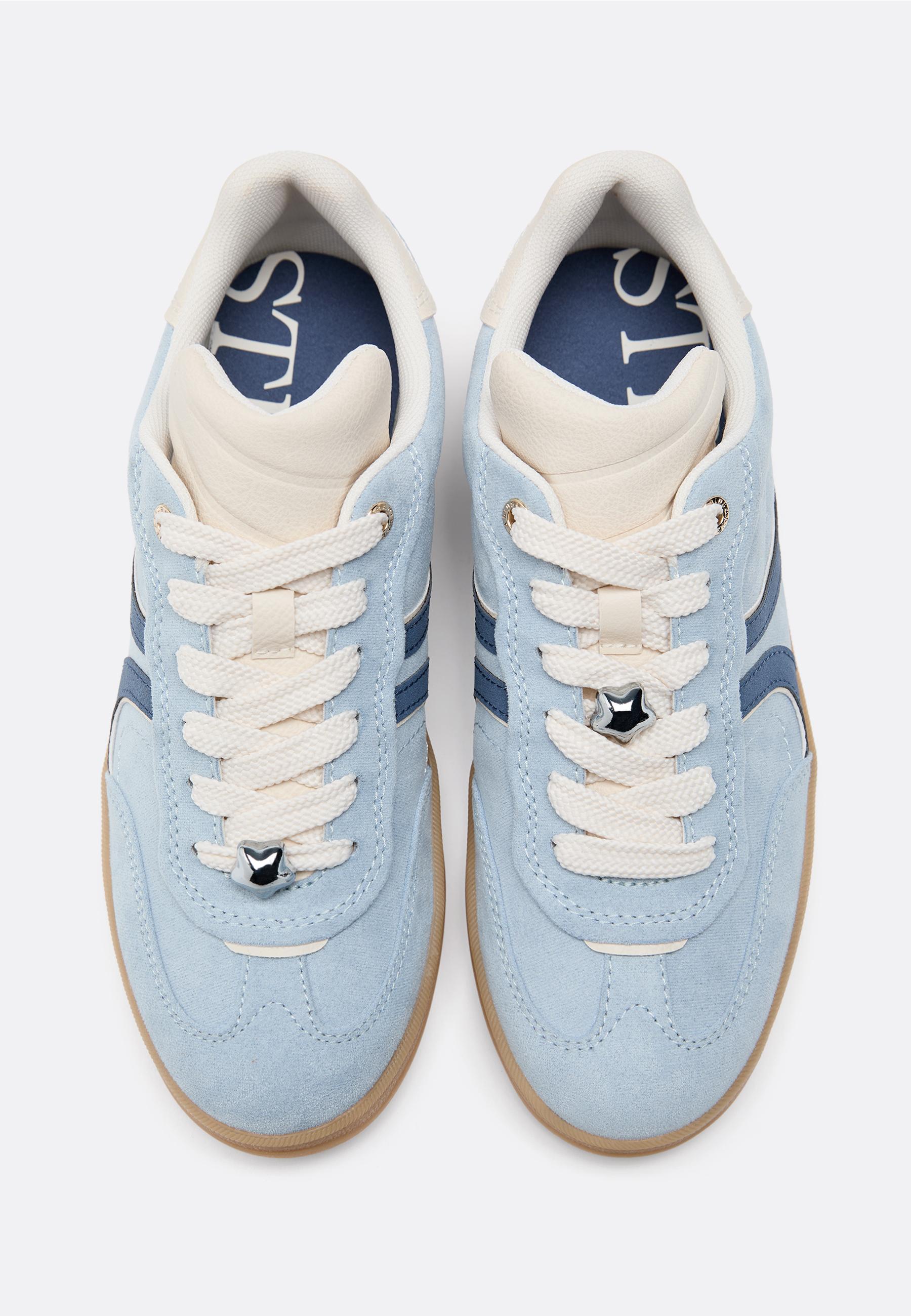 Faux suede casual trainers — Blue
