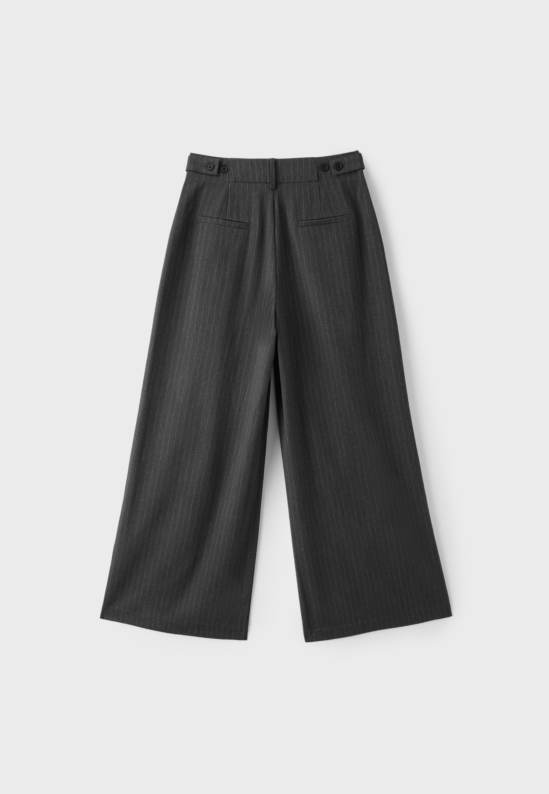 Striped wide-leg trousers — Grey