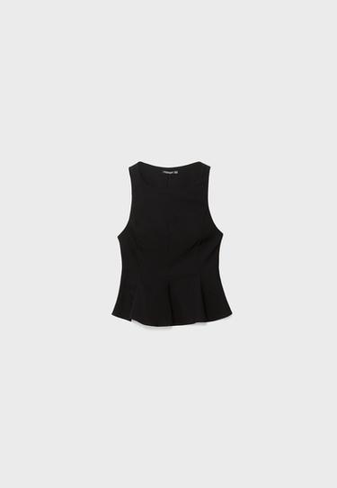 Sleeveless peplum top — Black 6