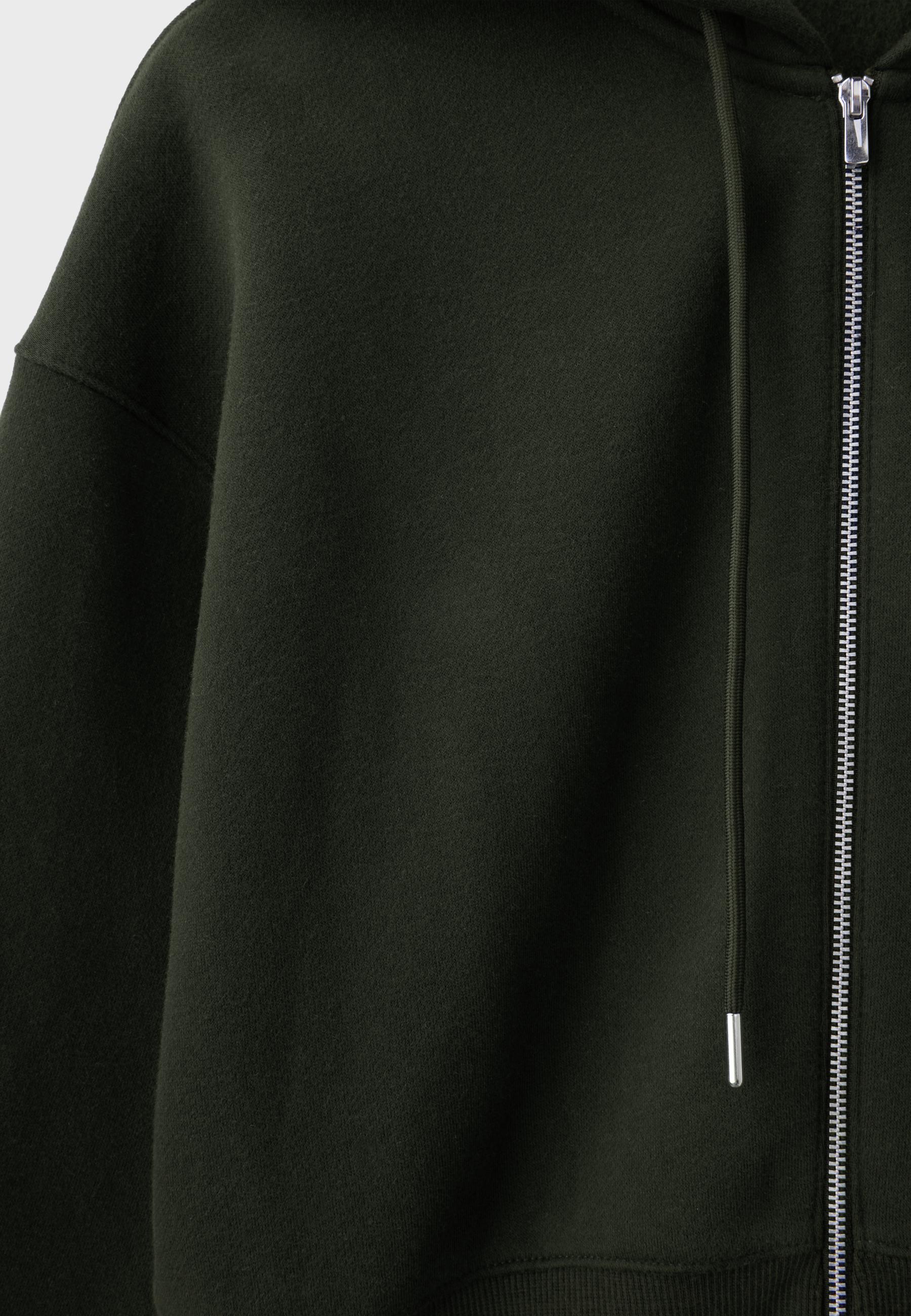 Zip-up hooded sweatshirt — Green