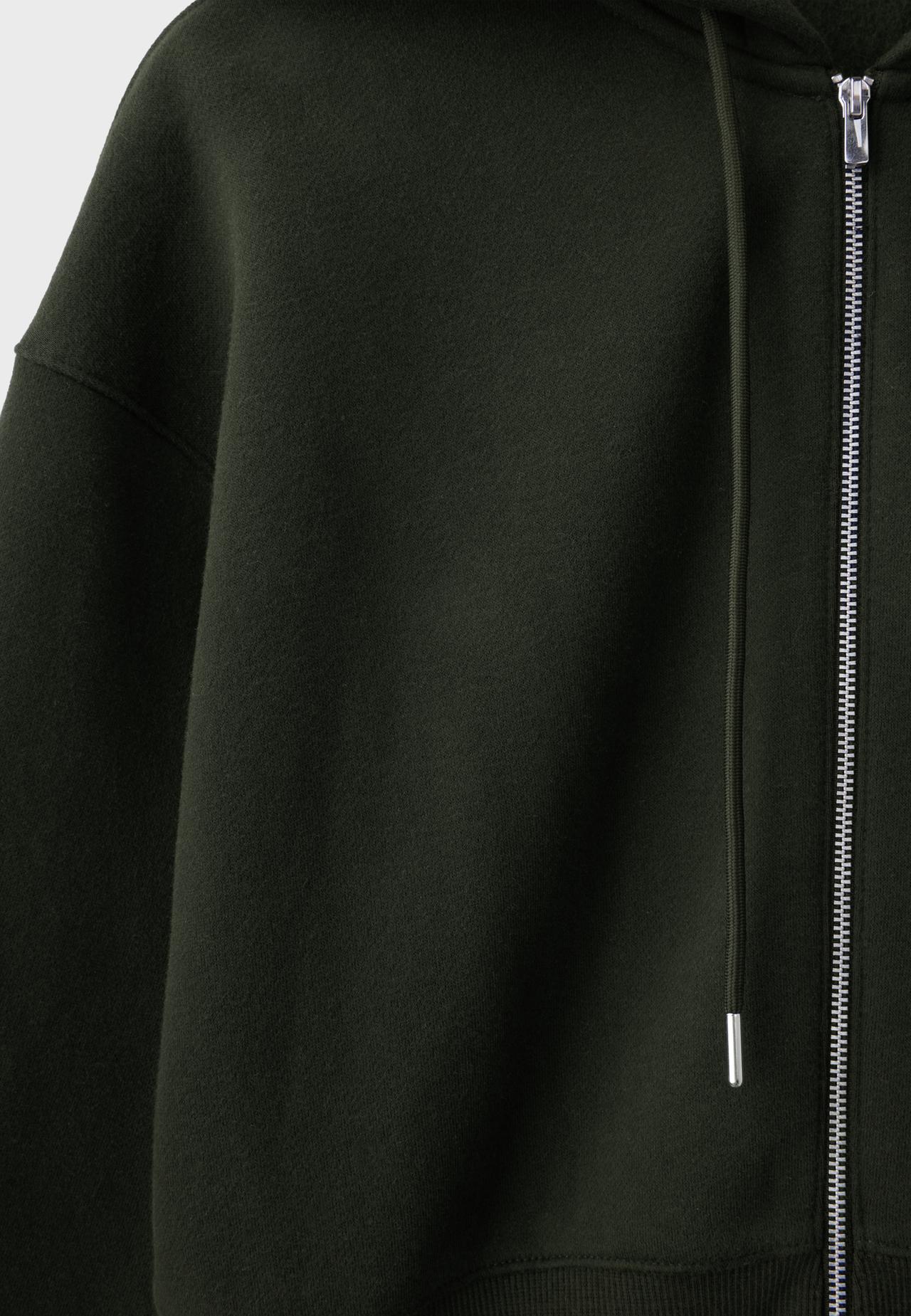 Zip-up sweatshirt with hood — Green