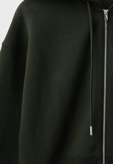 Zip-up sweatshirt with hood — Green 9