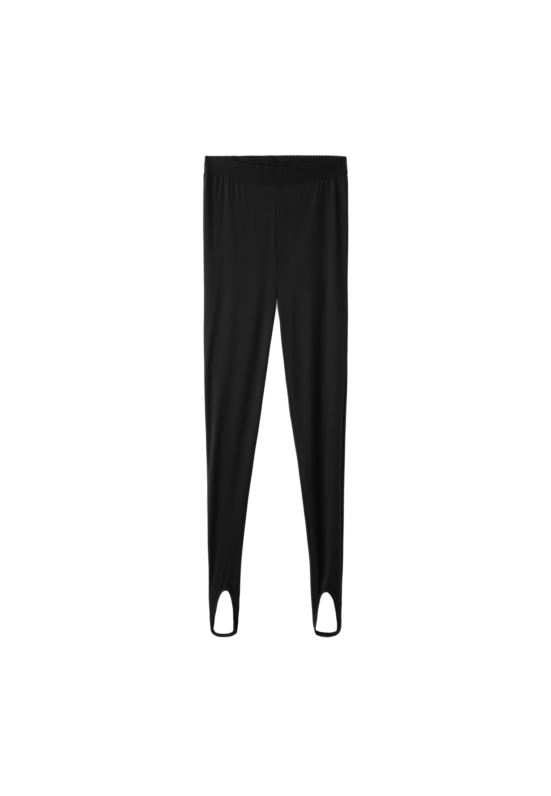 High-waist stirrup leggings — Black