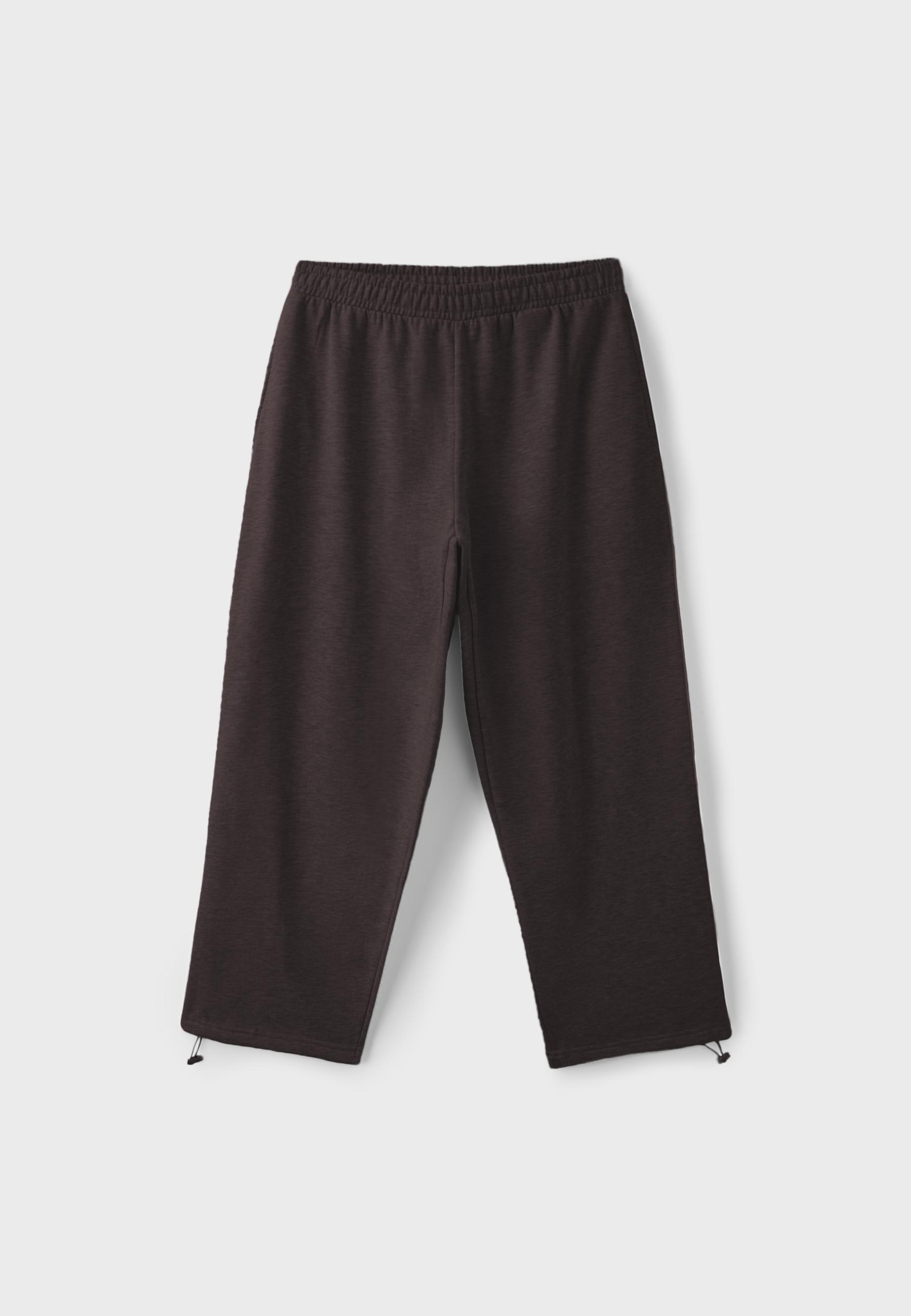 Plush joggers with piping and toggles — Brown