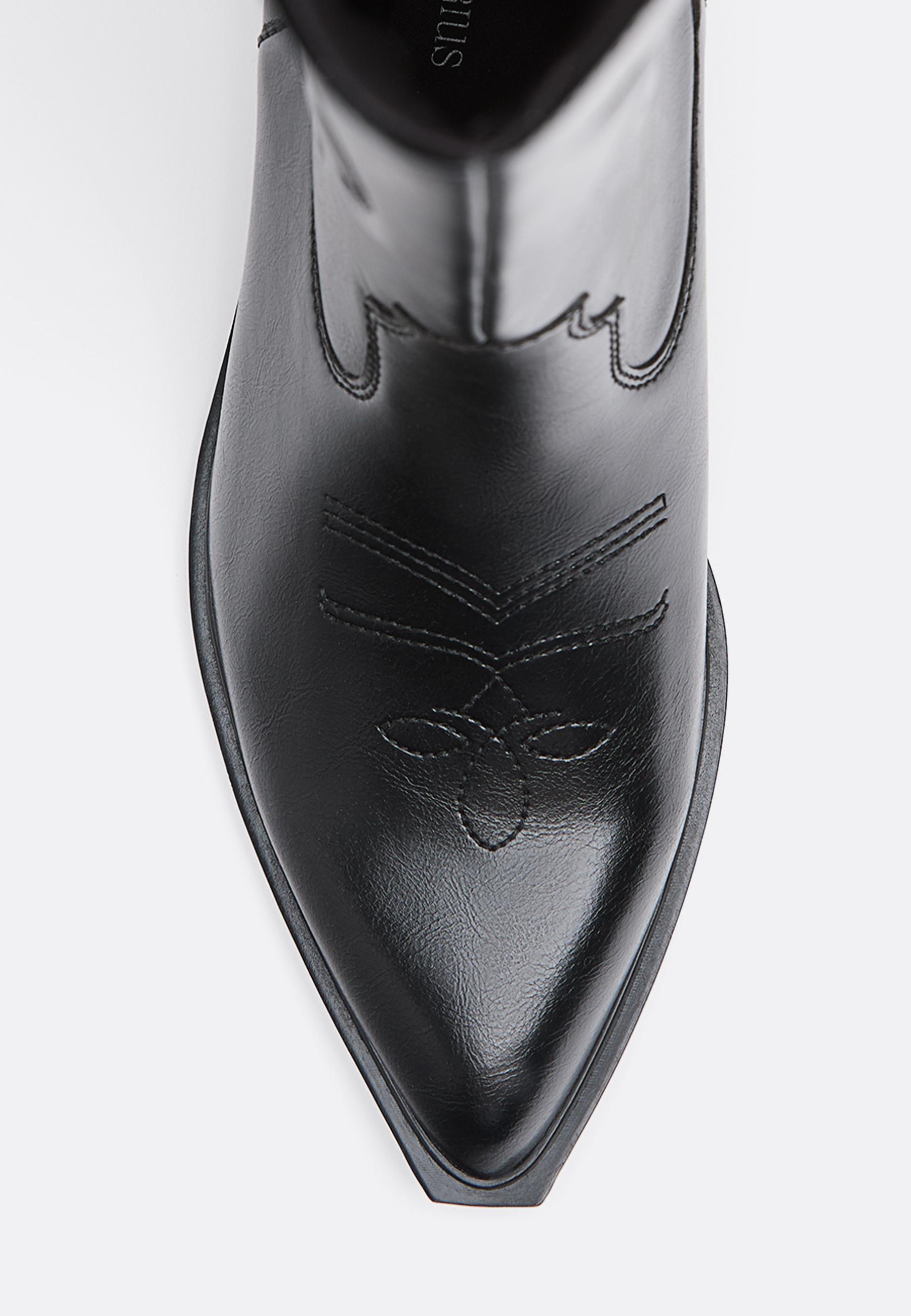 Heeled cowboy boots — BLACK