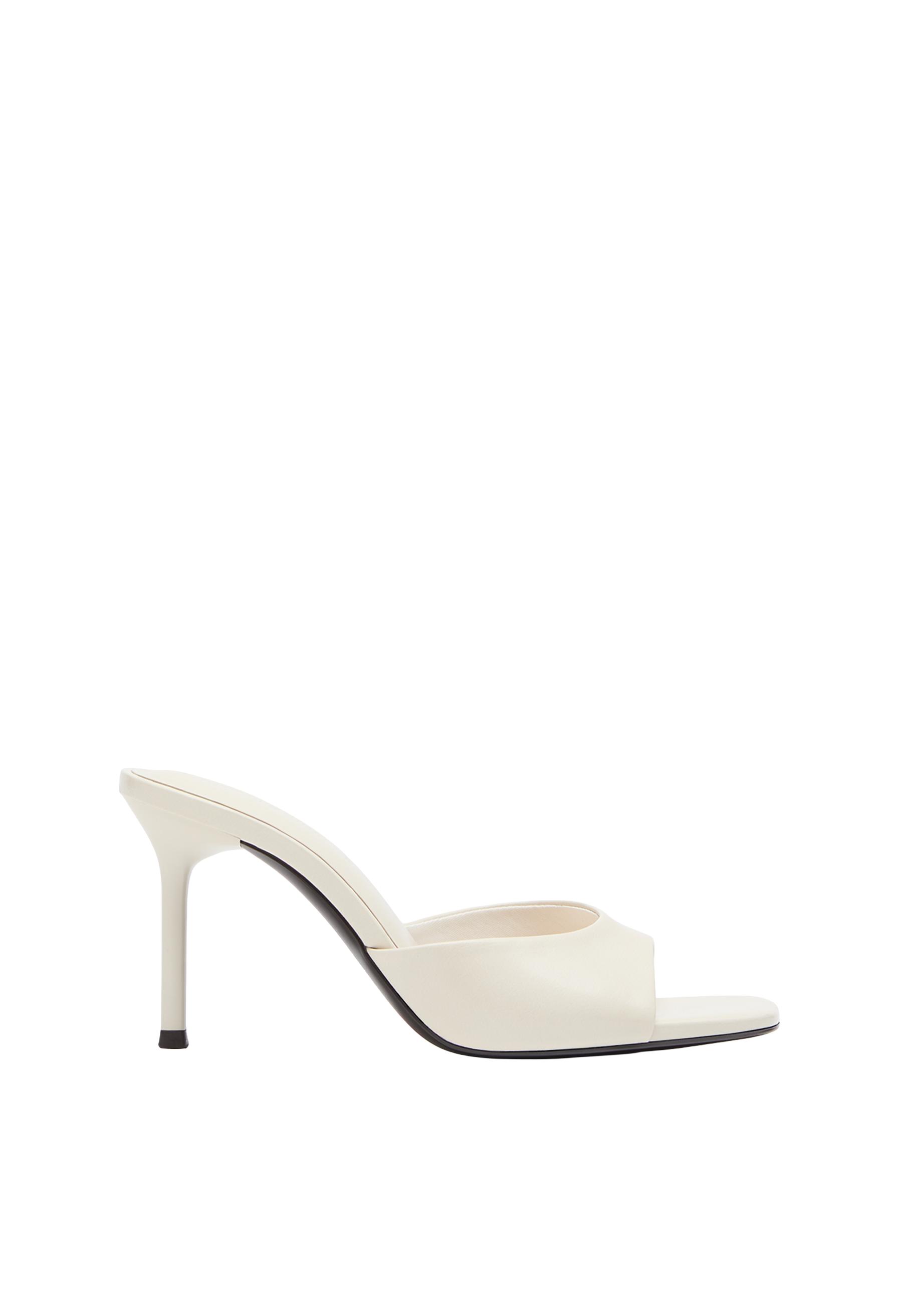 Heeled mule sandals — ECRU