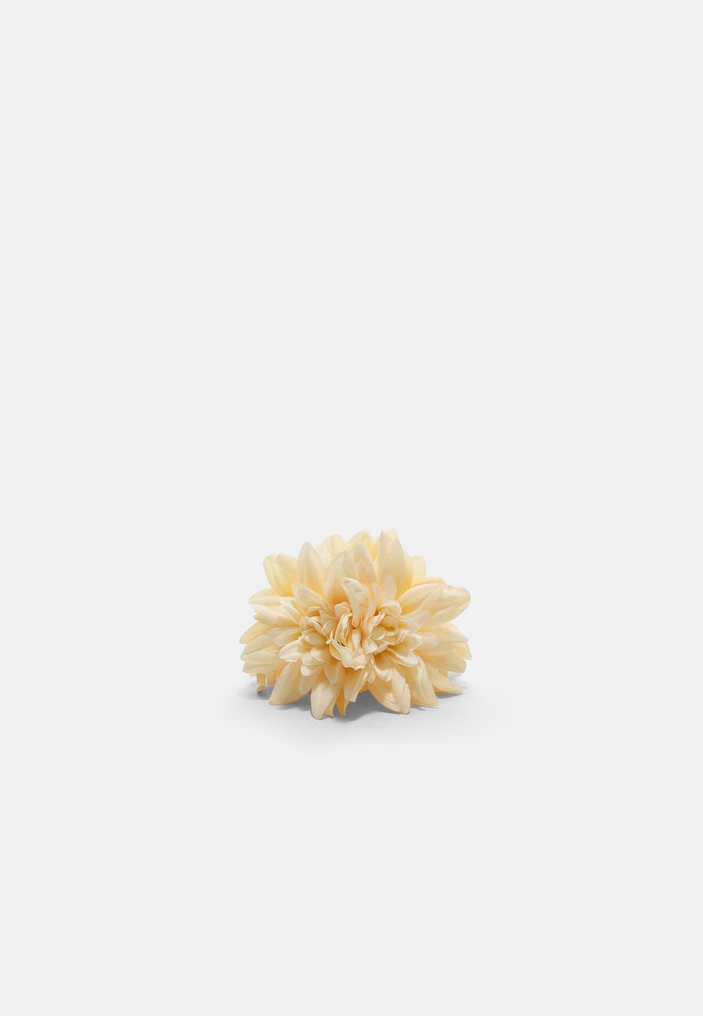 Pince à fourrure maxi fleur tissée
