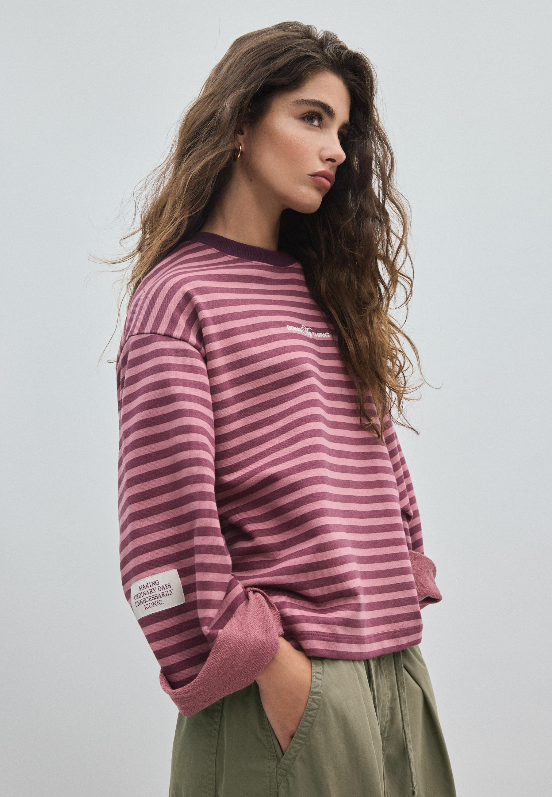 Striped sweatshirt — Purple