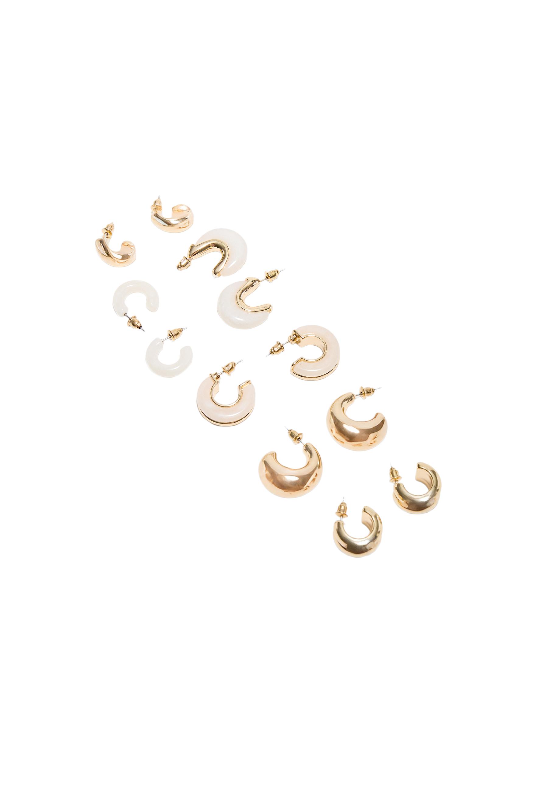 Set of 6 resin earrings — Gold