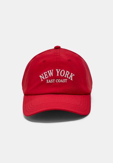 New York embroidered cap — Red 1