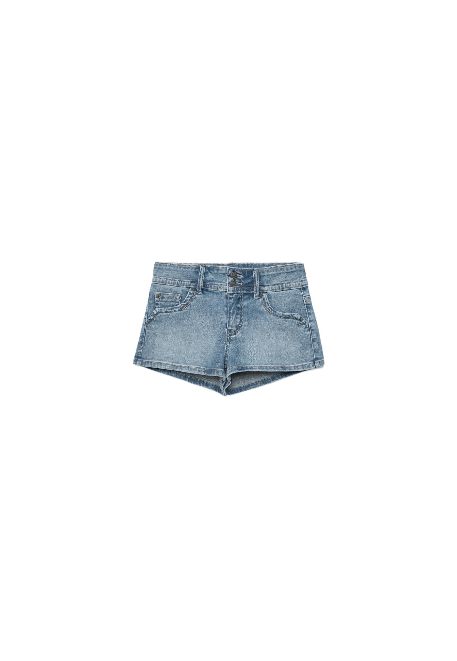 Mini denim shorts with stars — MEDIUM LIGHT BLUE DENIM