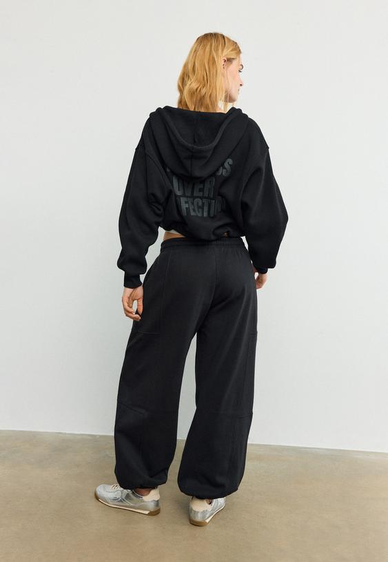 pantaloni jogger a palloncino in felpa